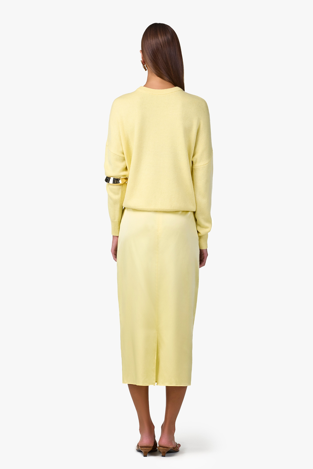 Silk Midi Skirt (Butter Yellow)