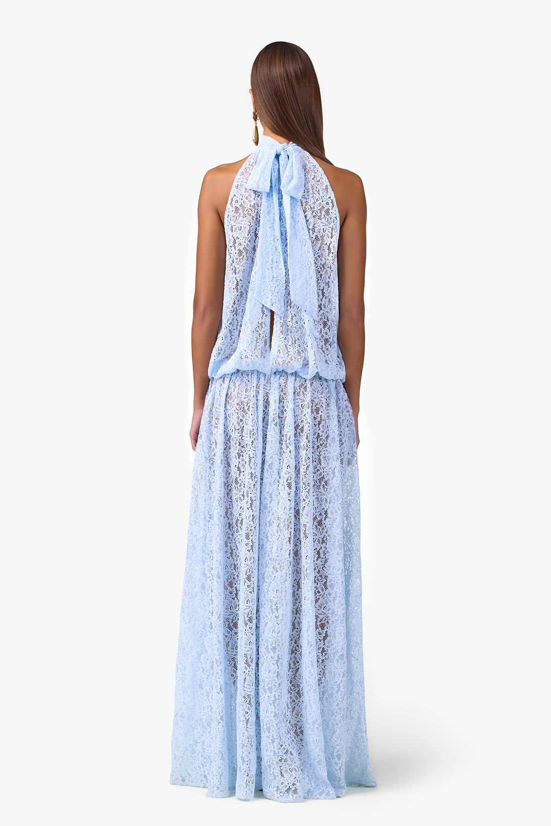 Drop Waist Lace Gown (Pale Blue)