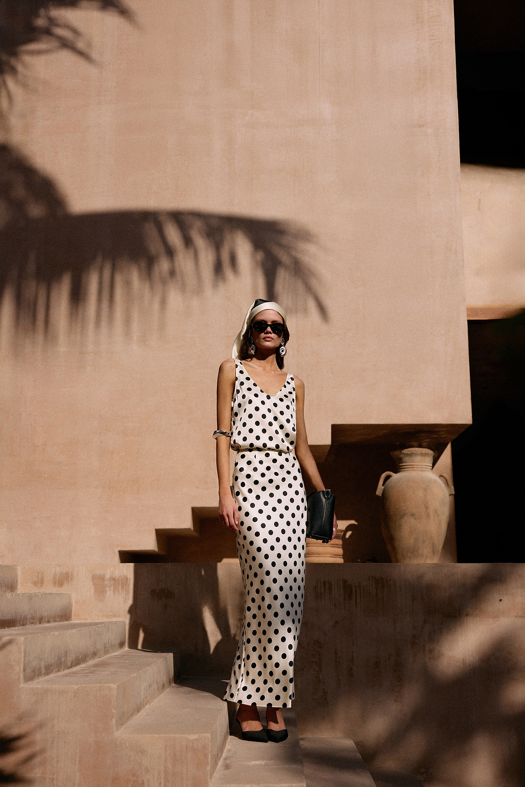 Silk Tank (Cream Polka Dot)