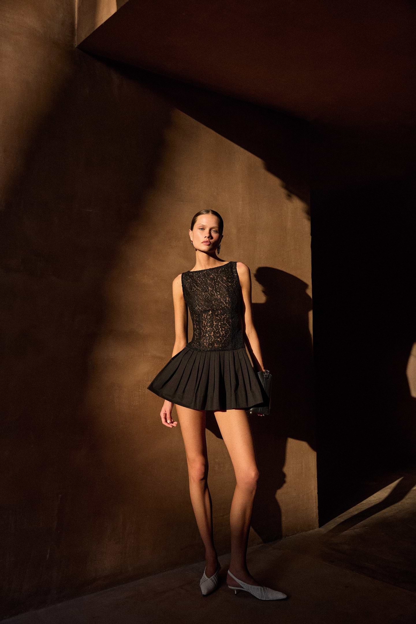SAME Lace Poplin Mini Dress | Black | Women's Dress