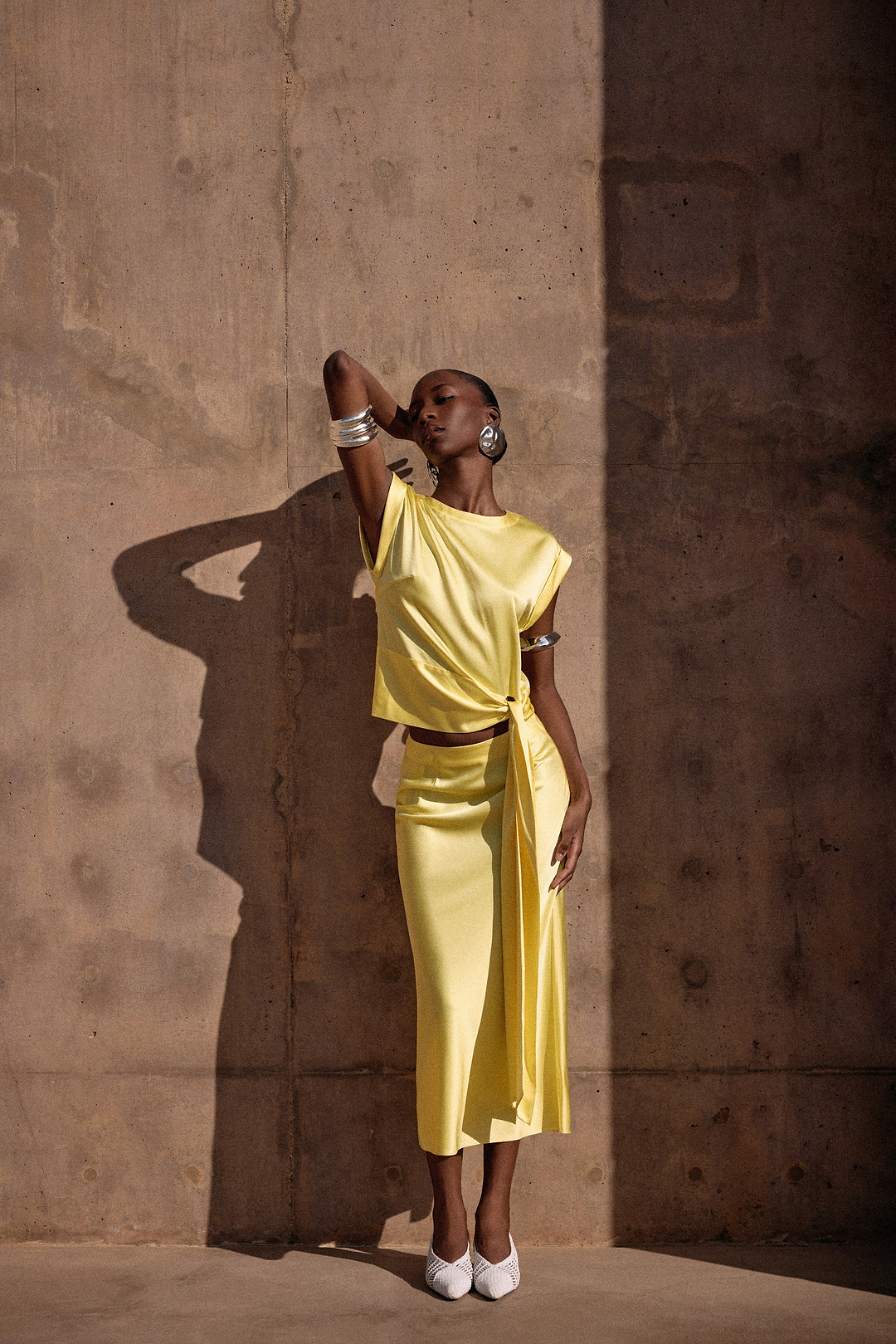 Silk Tie Top (Butter Yellow)