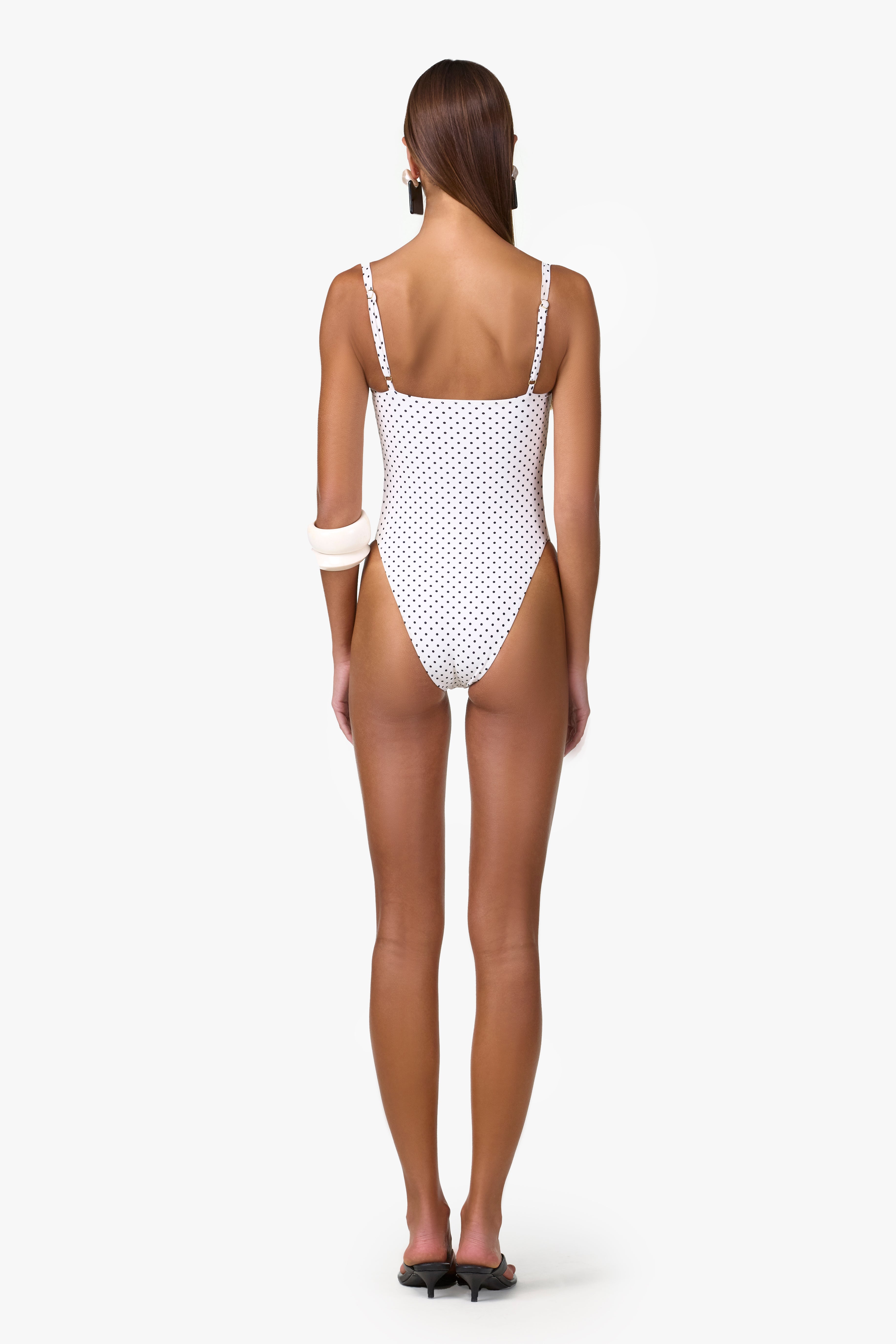 SAME Bustier One Piece | Cream Black Polka Dot | Women's Swim