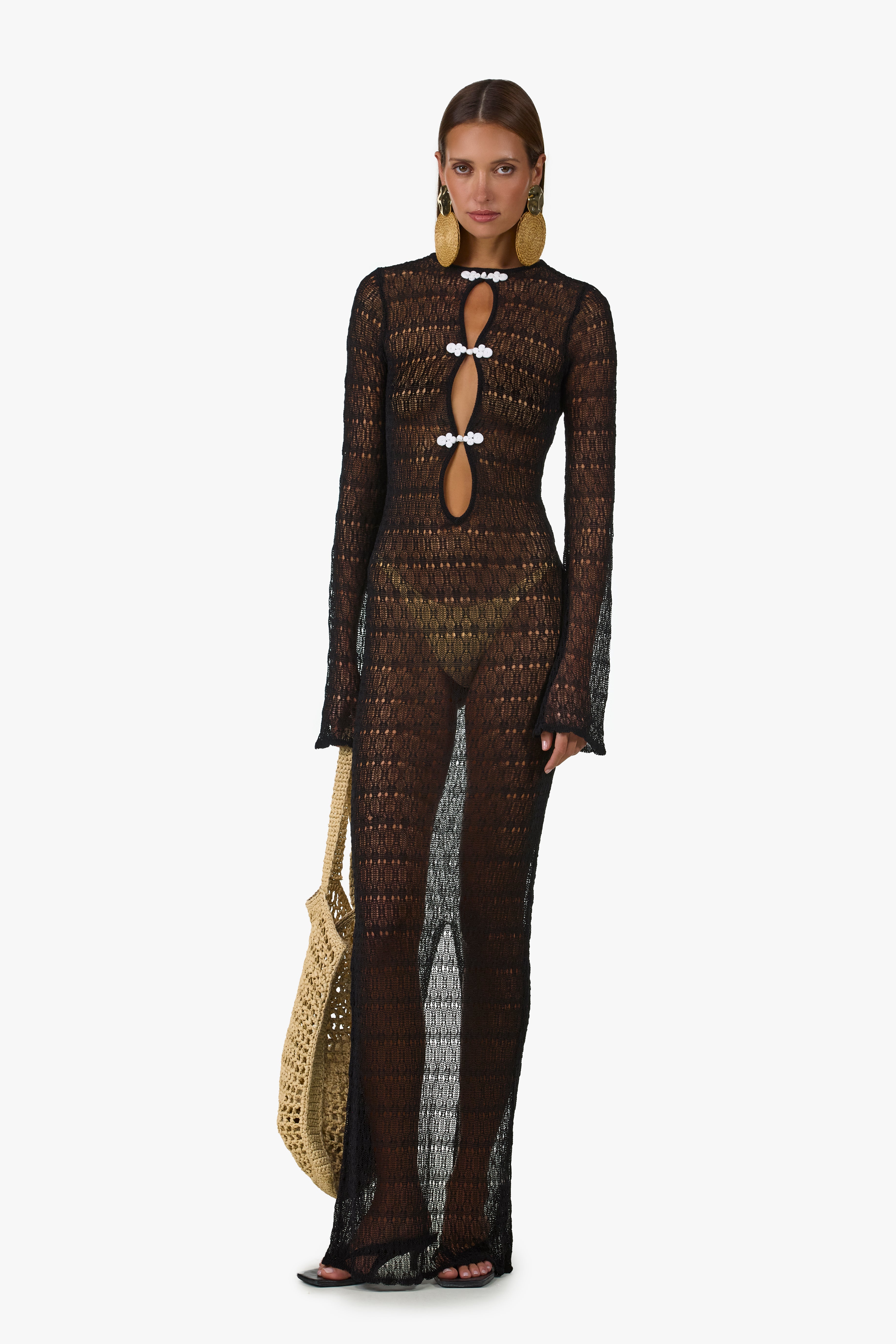 SAME Keyhole Crochet Dress | Black | Women's Dress