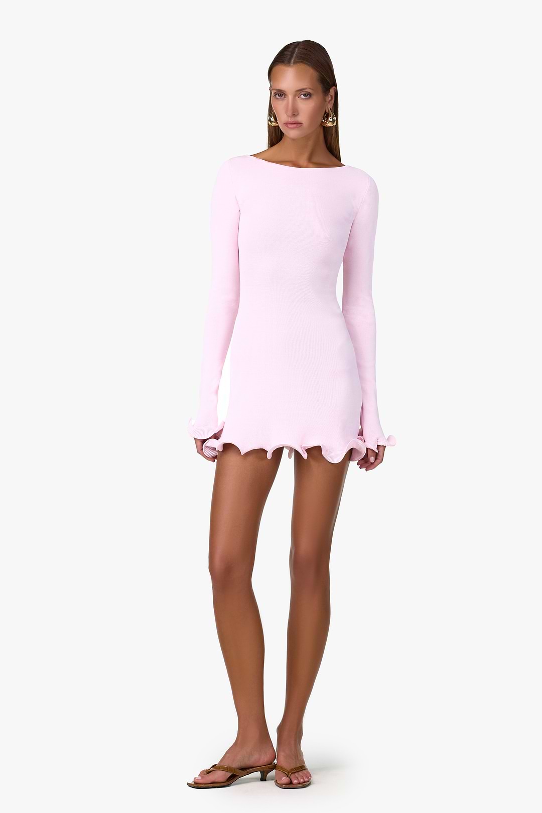 same los angeles ruffle hem mini dress SAME Ruffle Hem Mini Dress | Pale Pink
