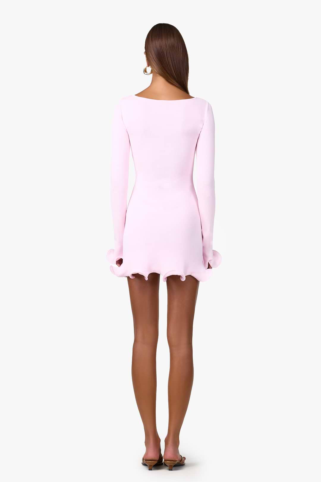 SAME Ruffle Hem Mini Dress | Pale Pink