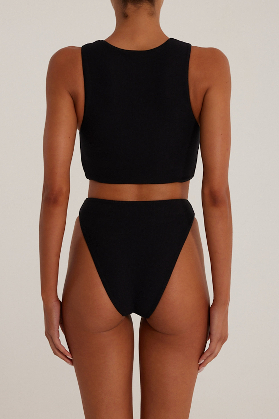 Rosette High Rise Bottom (Faux Suede Black/Cream)