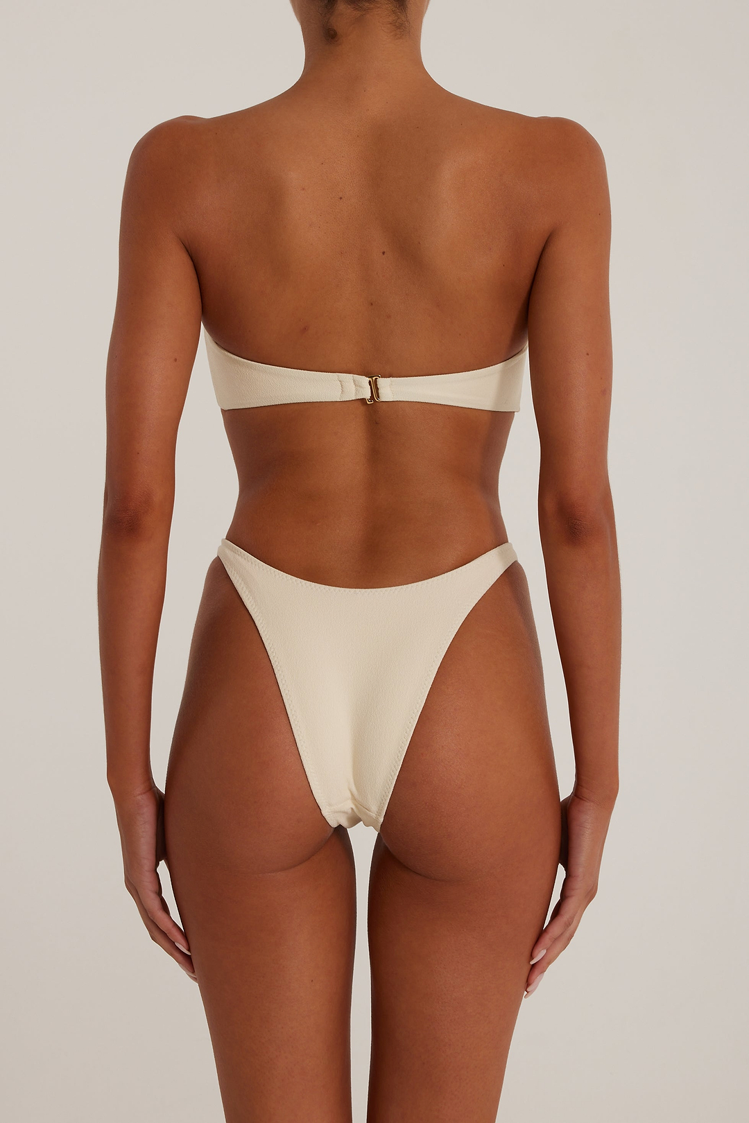 Rosette Bandeau Top (Faux Suede Cream/Cream)