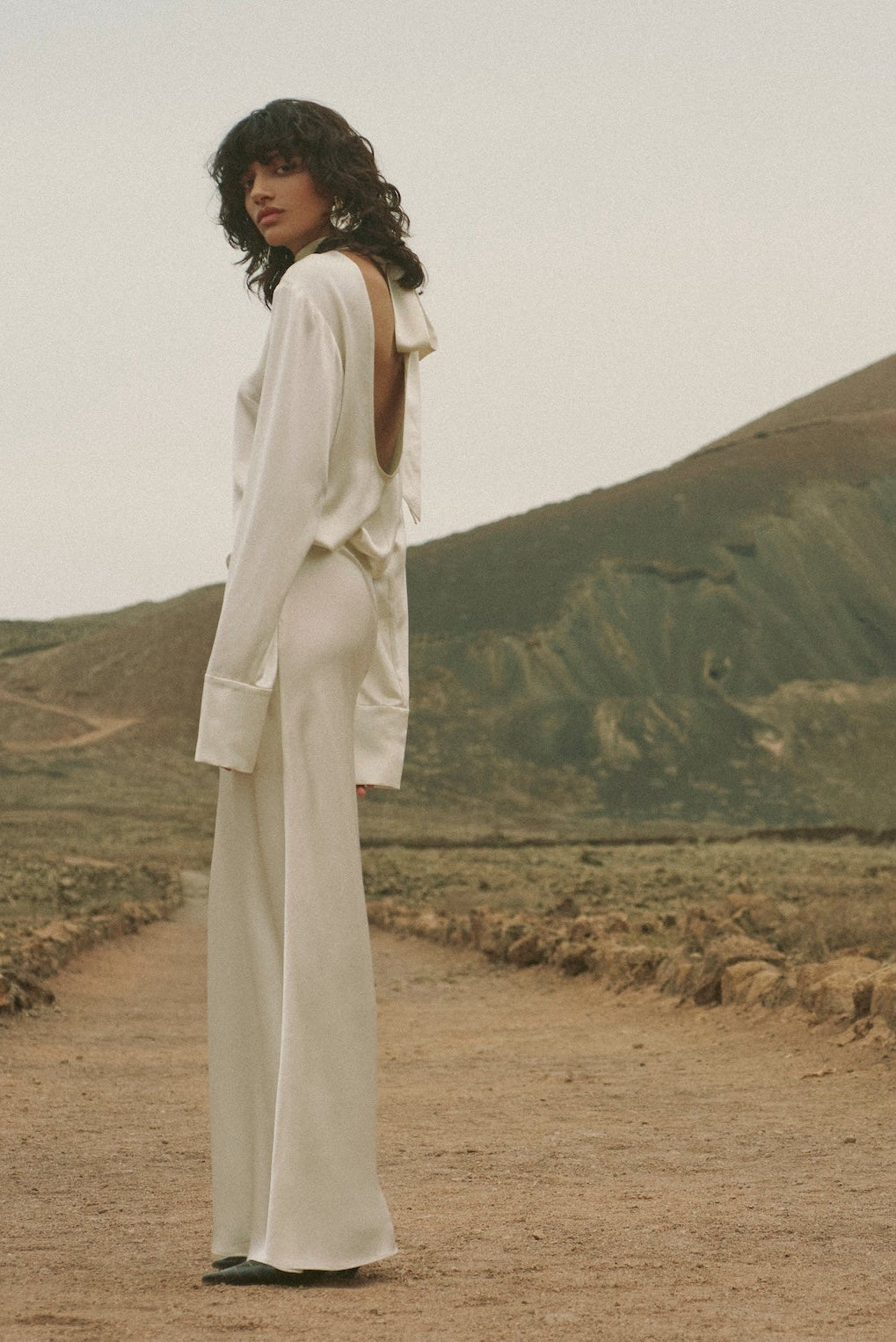 Satin Maxi Skirt (Cream)