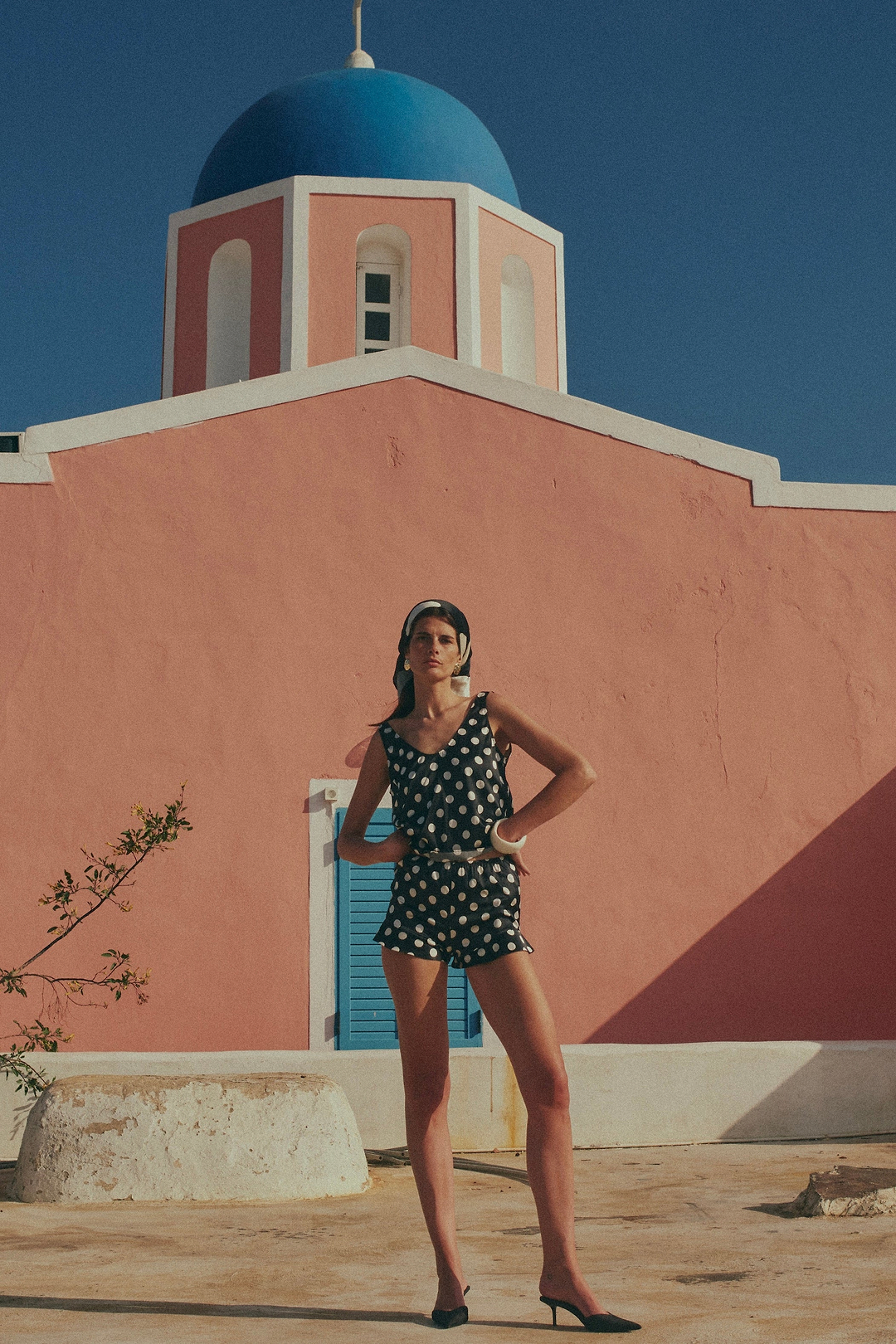 Silk Tank (Black Polka Dot)