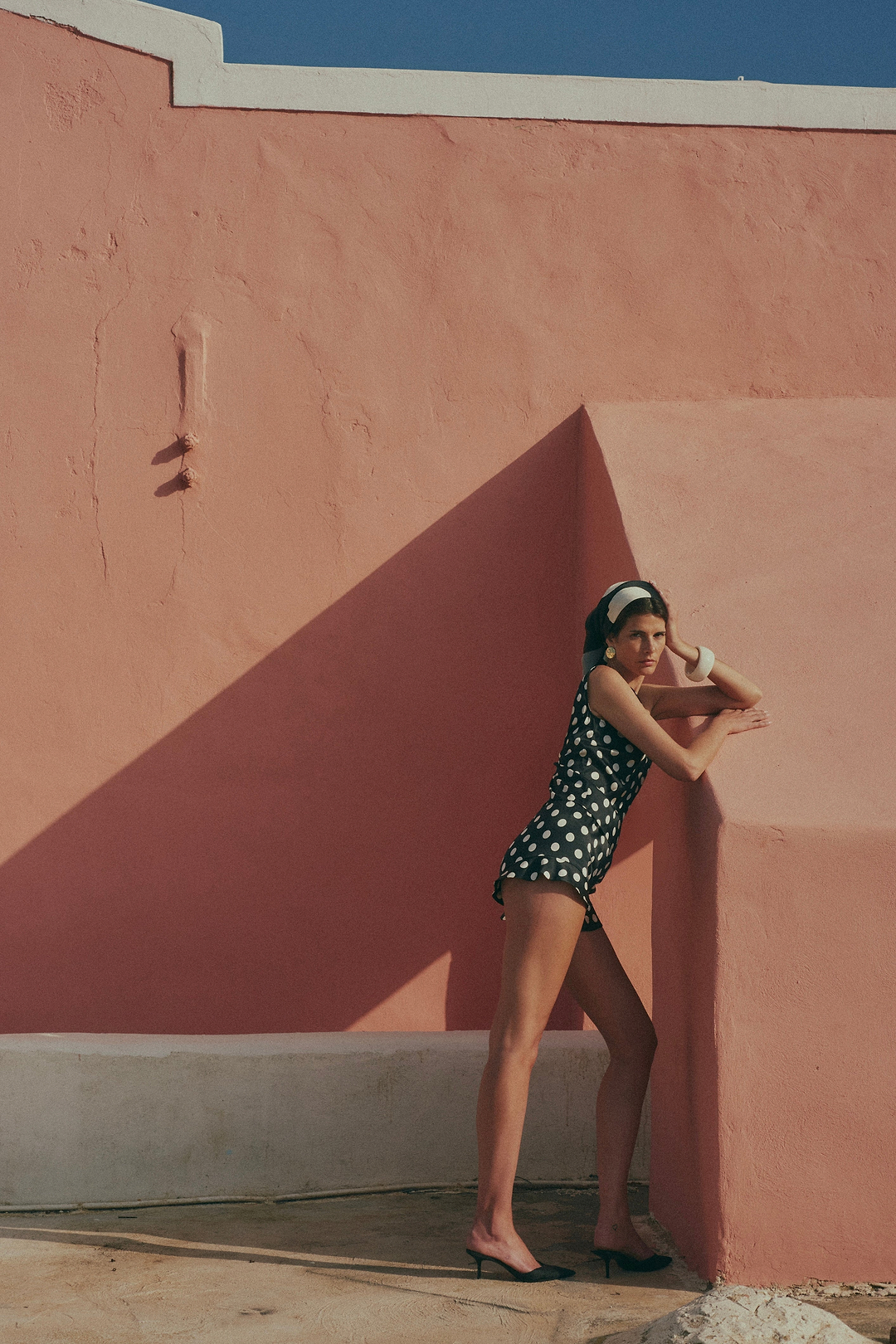 Silk Tank (Black Polka Dot)