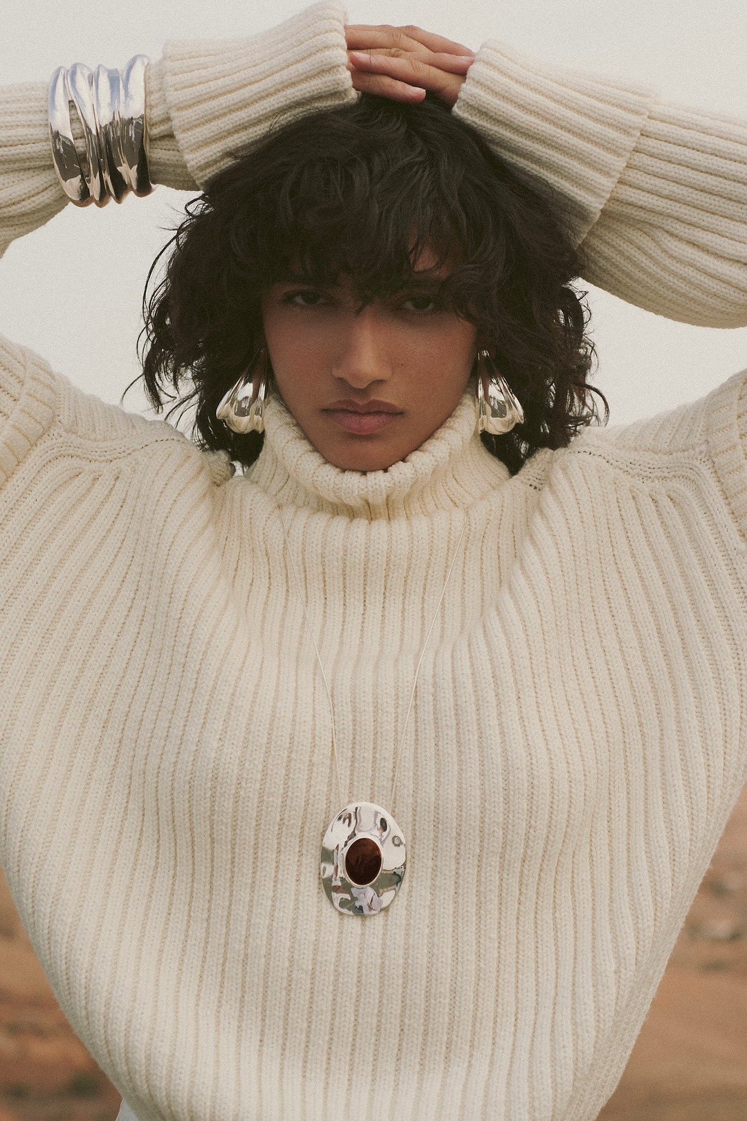 Layered Tower Bangle (Silver)