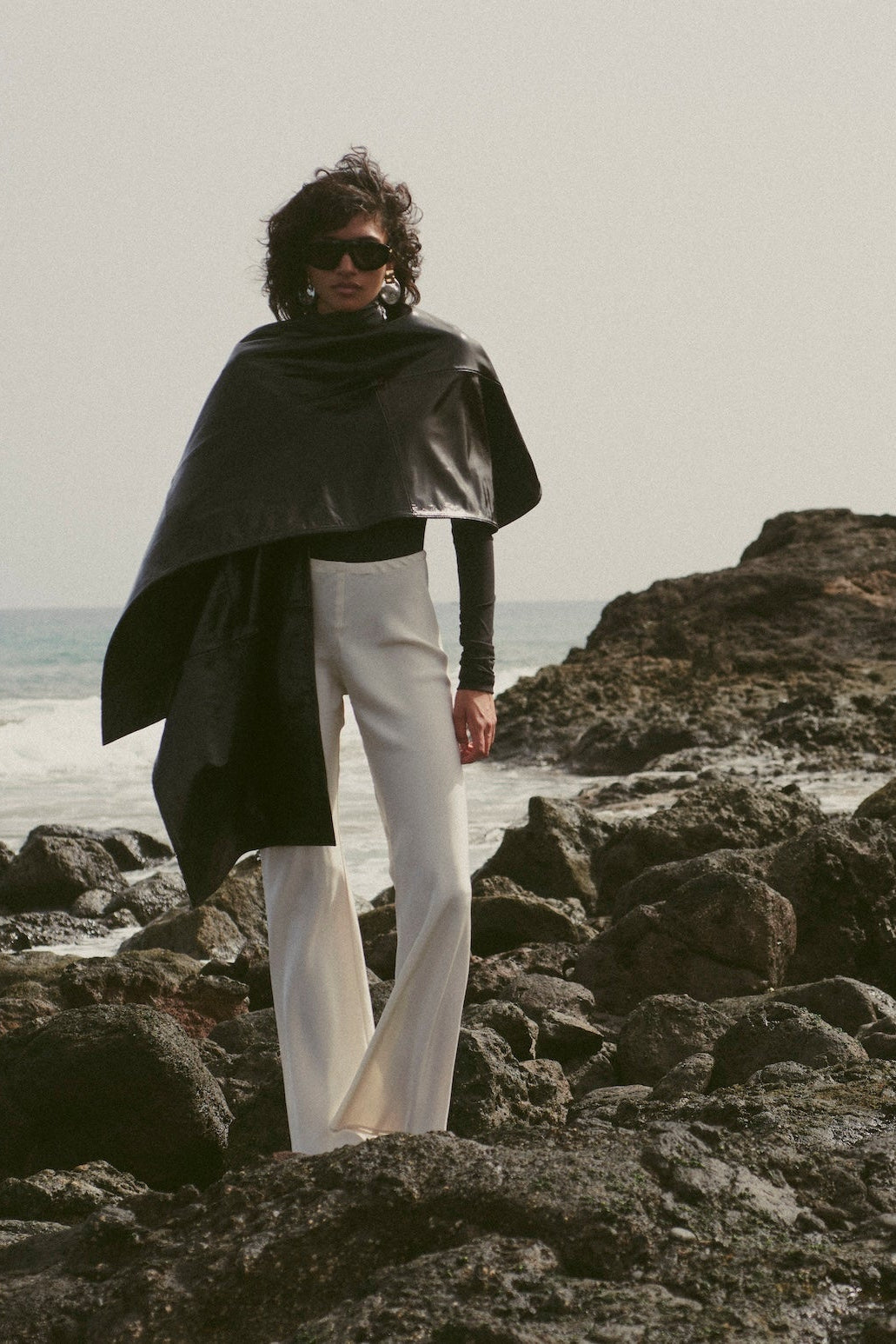 Leather Wrap Cape (Black)