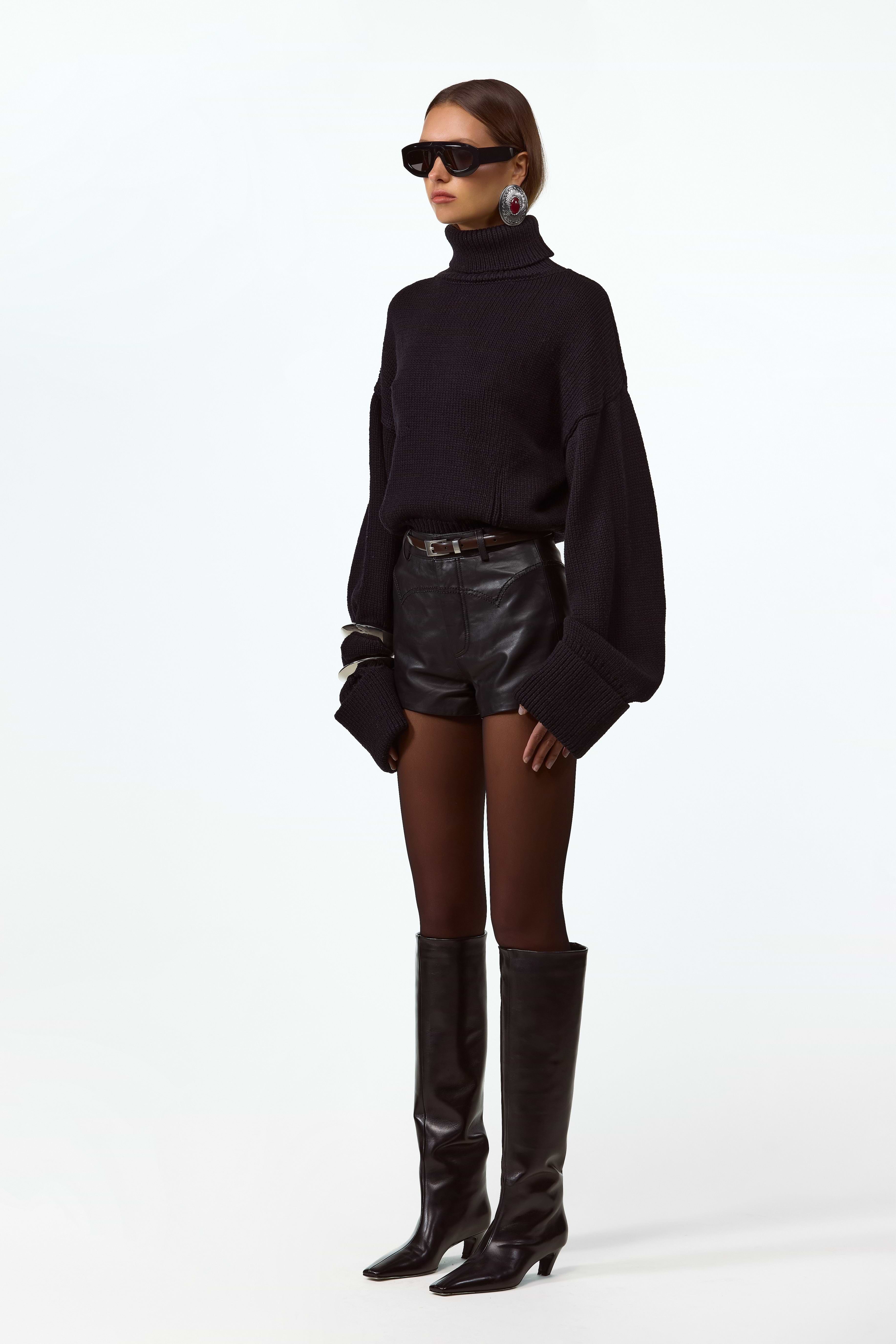 SAME | THE LEATHER HOT SHORT | Black | Women's Shorts