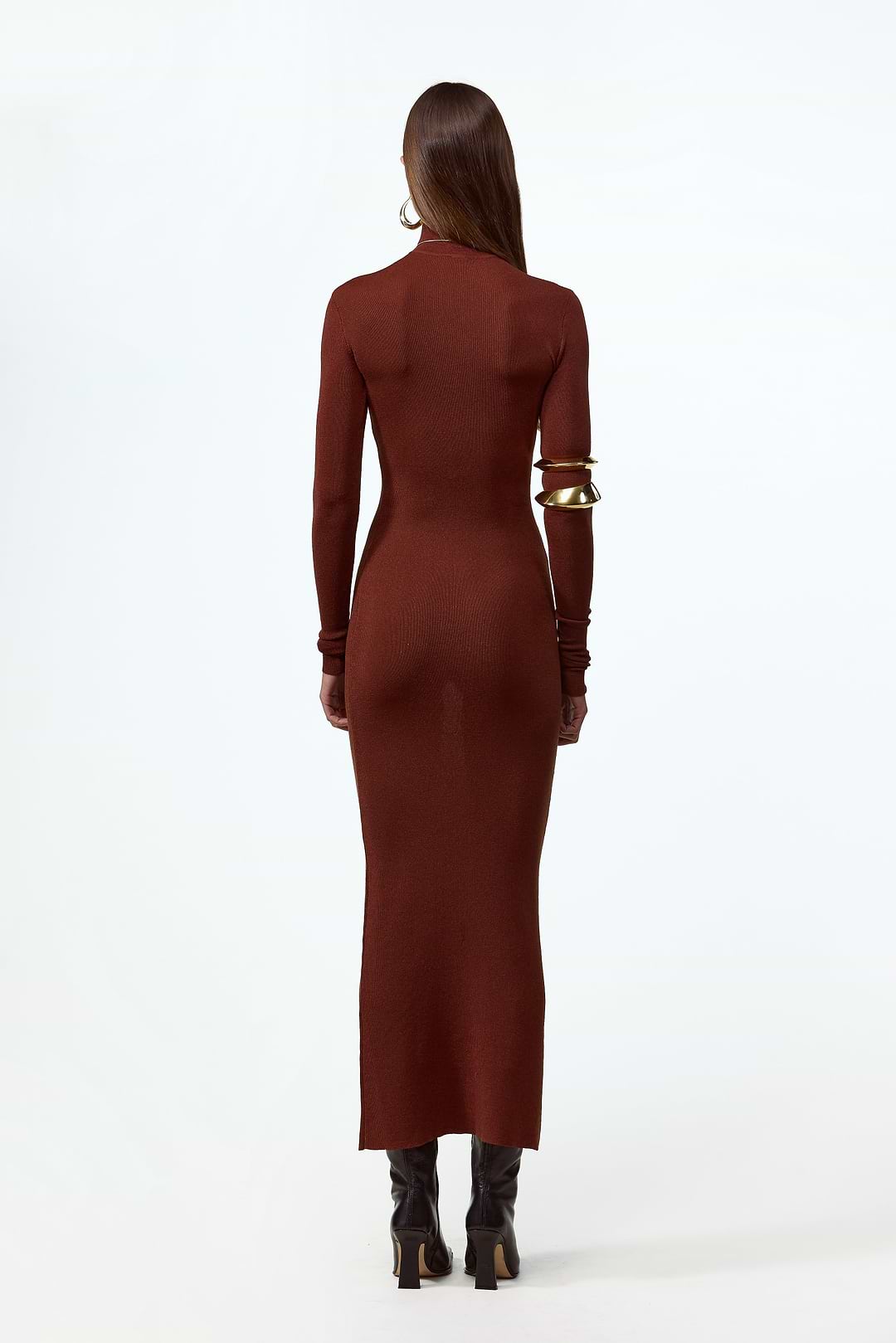 Same Shimmer Mockneck Maxi Dress - Rust Same Shimmer Mockneck Maxi Dress - Rust