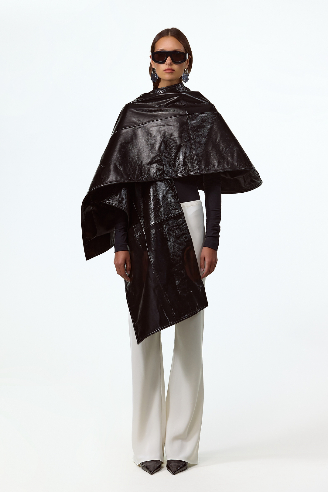 Leather Wrap Cape (Black)