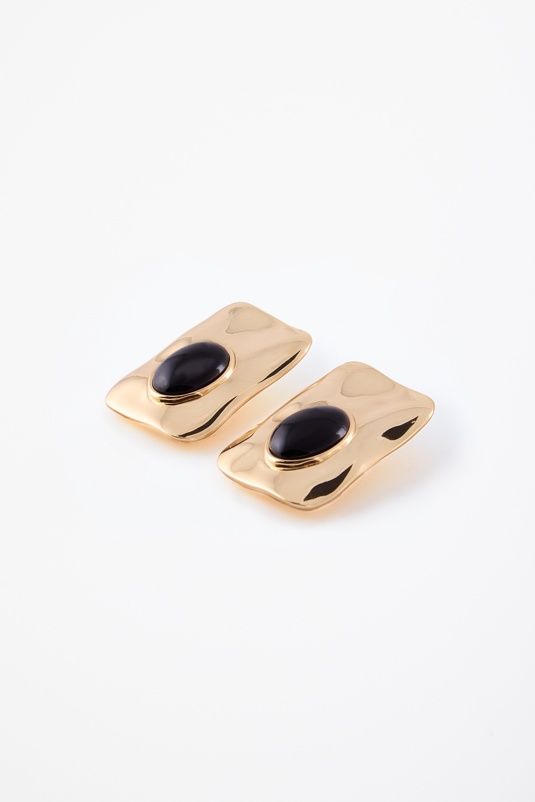 Hammer Stone Earring (Gold/Black)