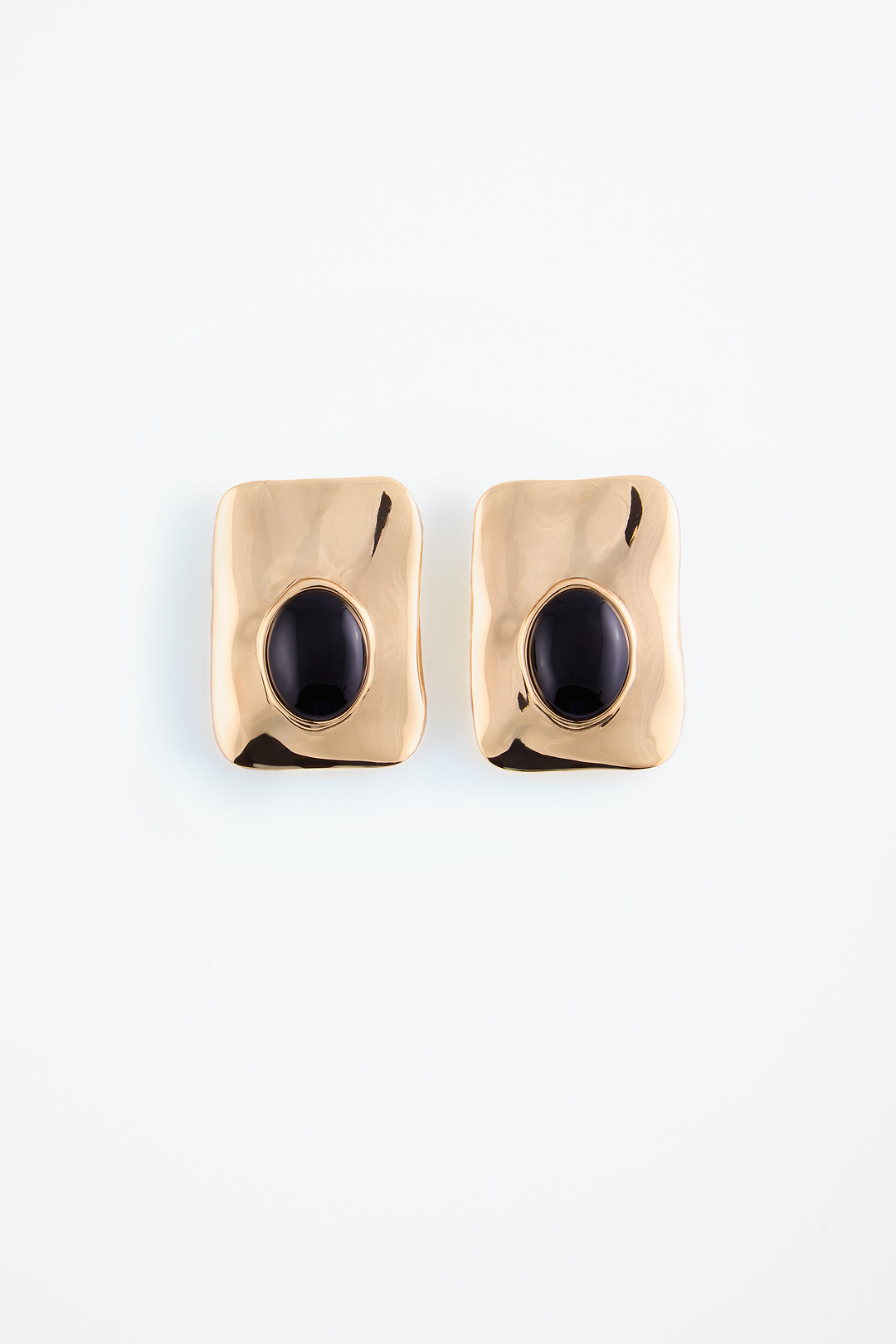 Hammer Stone Earring (Gold/Black)