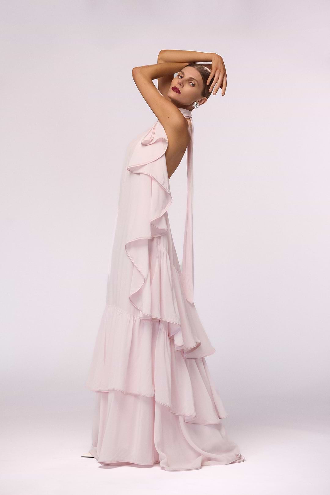 SAME Layered Chiffon Gown | Pale Pink | Women's Maxi Dress XS / Pale Pink SAME Layered Chiffon Gown | Pale Pink | Women's Maxi Dress XS / Pale Pink