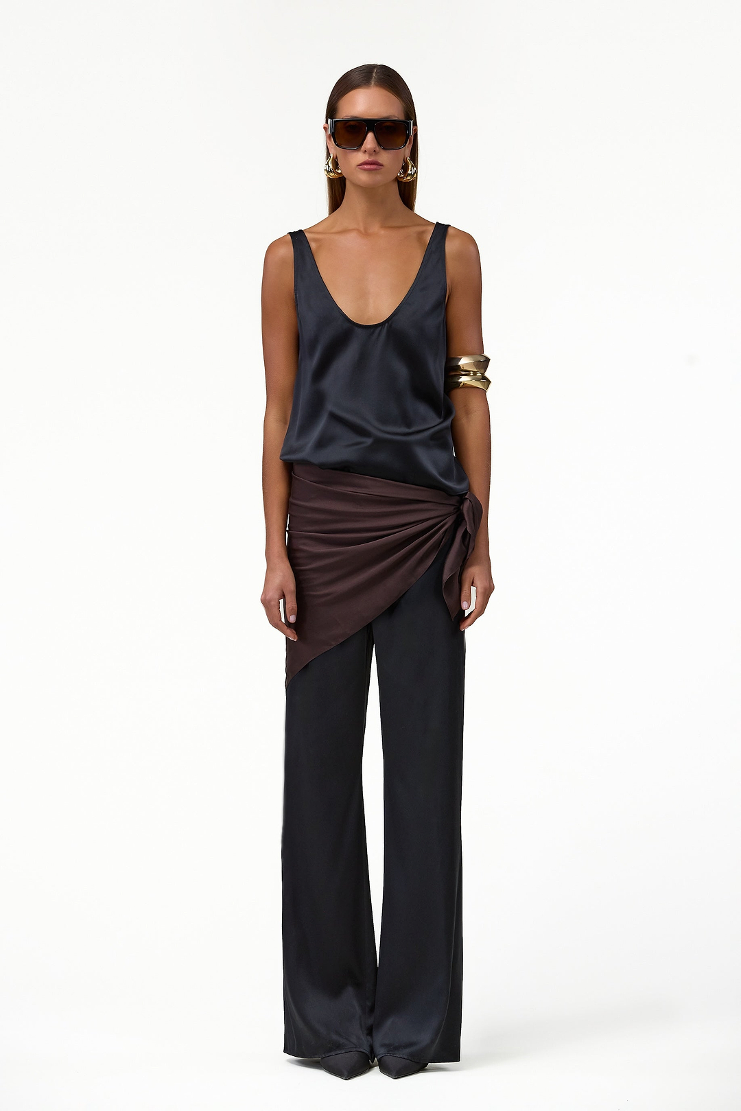 Silk Scarf (Chocolate Brown)