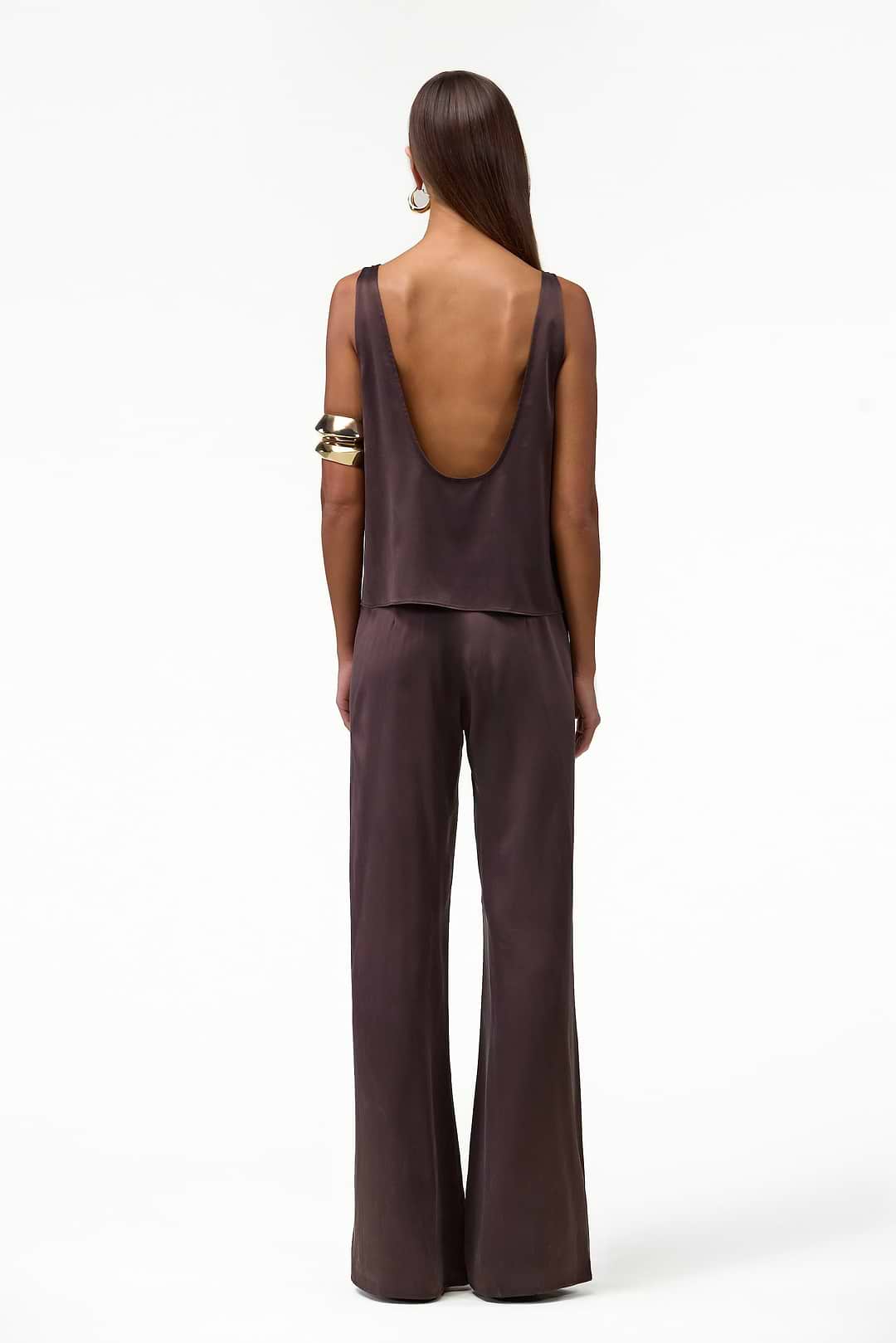 SAME Silk Pant | Chocolate Brown