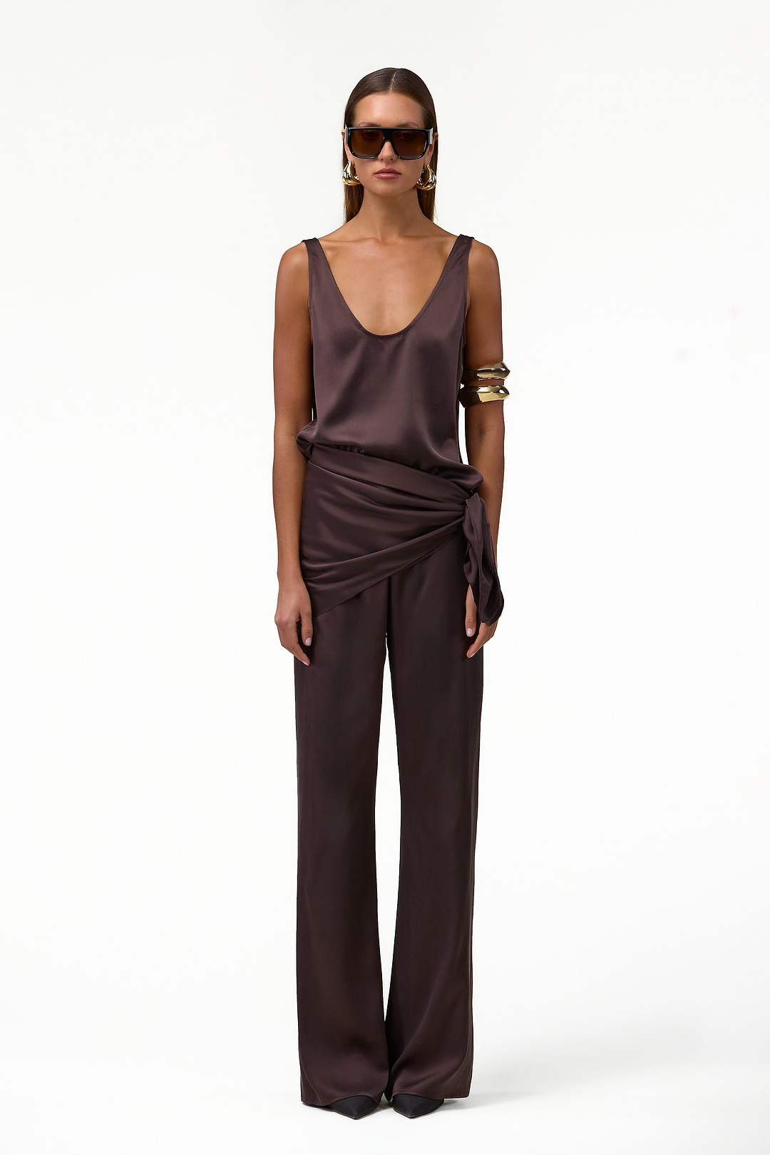 Silk Scarf (Chocolate Brown)