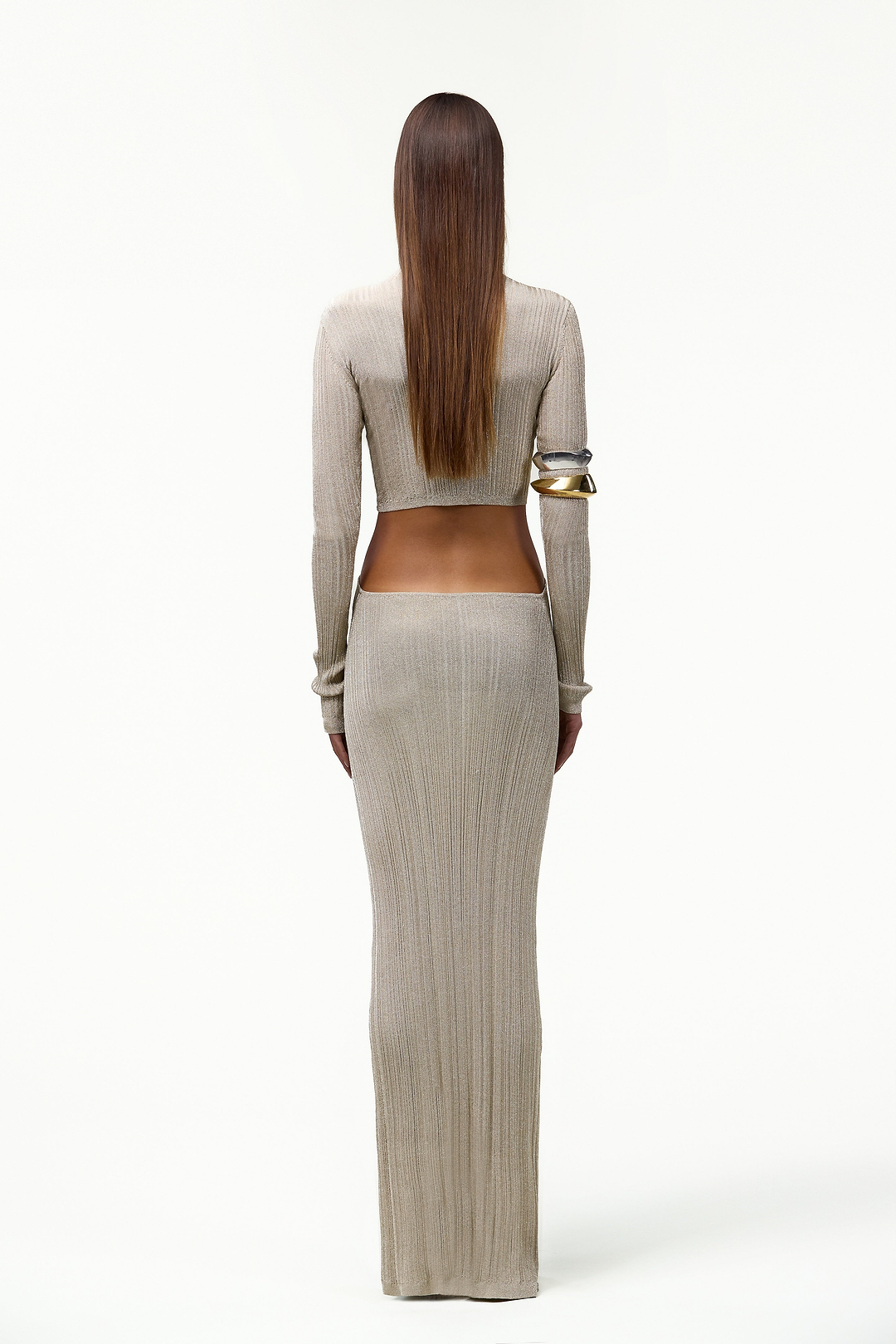 Metallic Twist Maxi Dress (Gold)