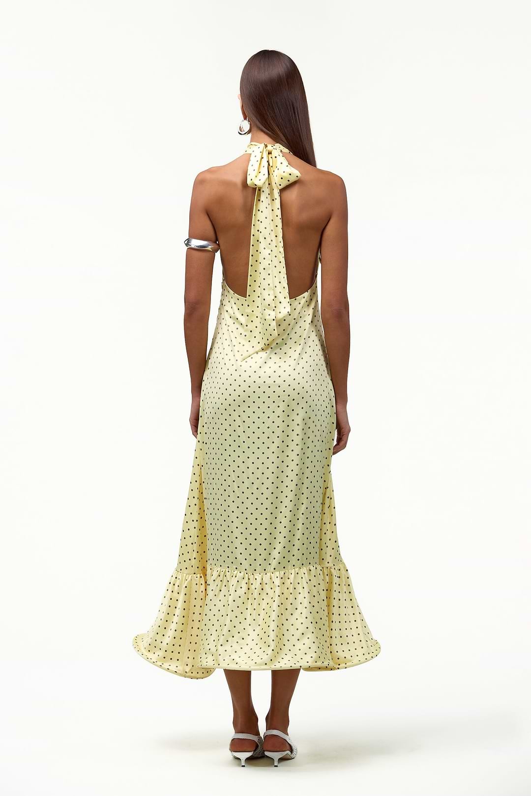 yellow backless midi dress Seren Backless Cowl Neck Midi Dress Yellow