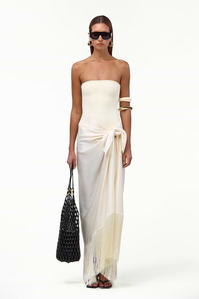 SAME LOS ANGELES Fringe Sarong (Cream)