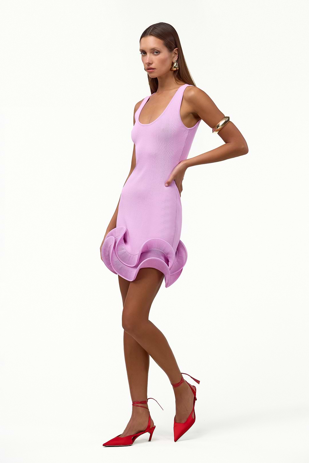 same los angeles ruffle hem mini dress SAME Double Ruffle Hem Mini Dress | Cream