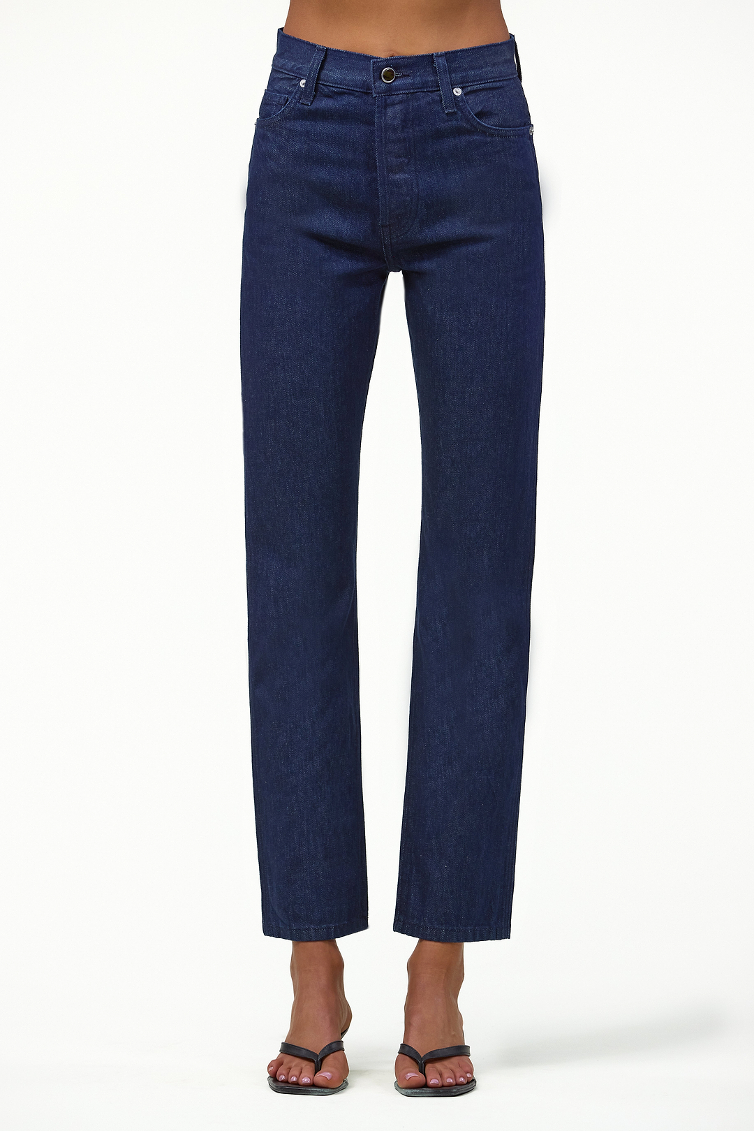 The Straight Ankle Jean (Dark Indigo)