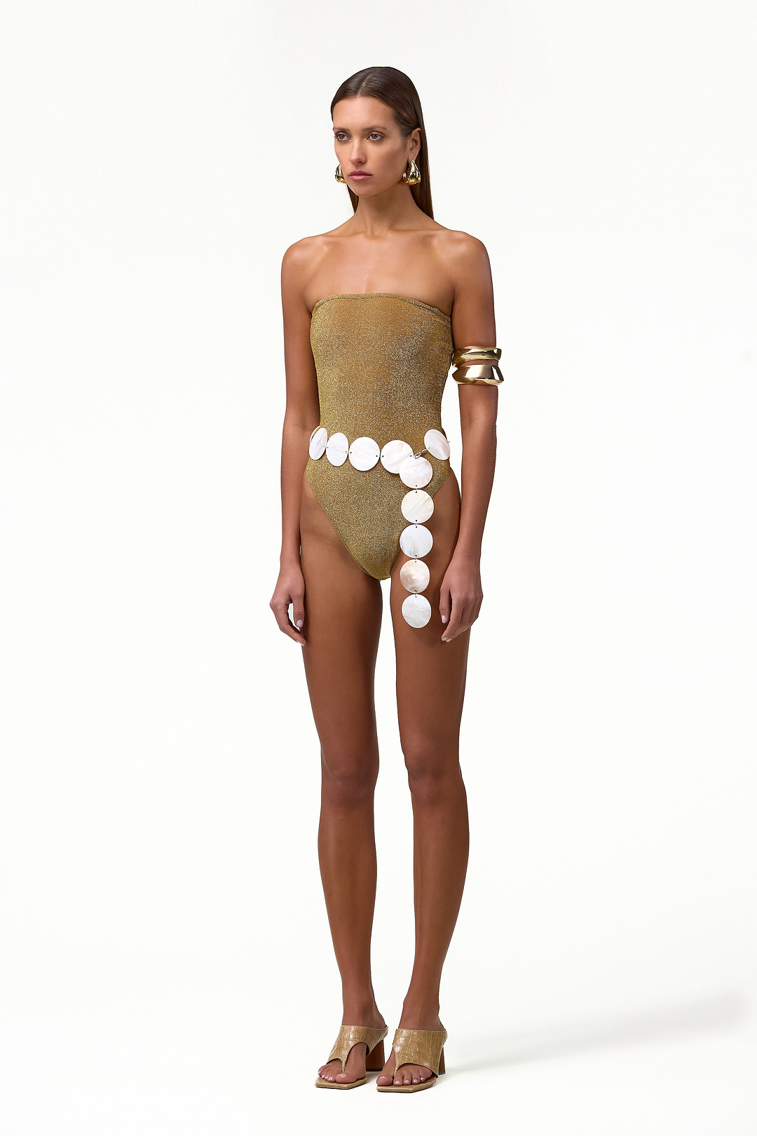 Strapless One Piece (Mocha Shimmer Lurex)