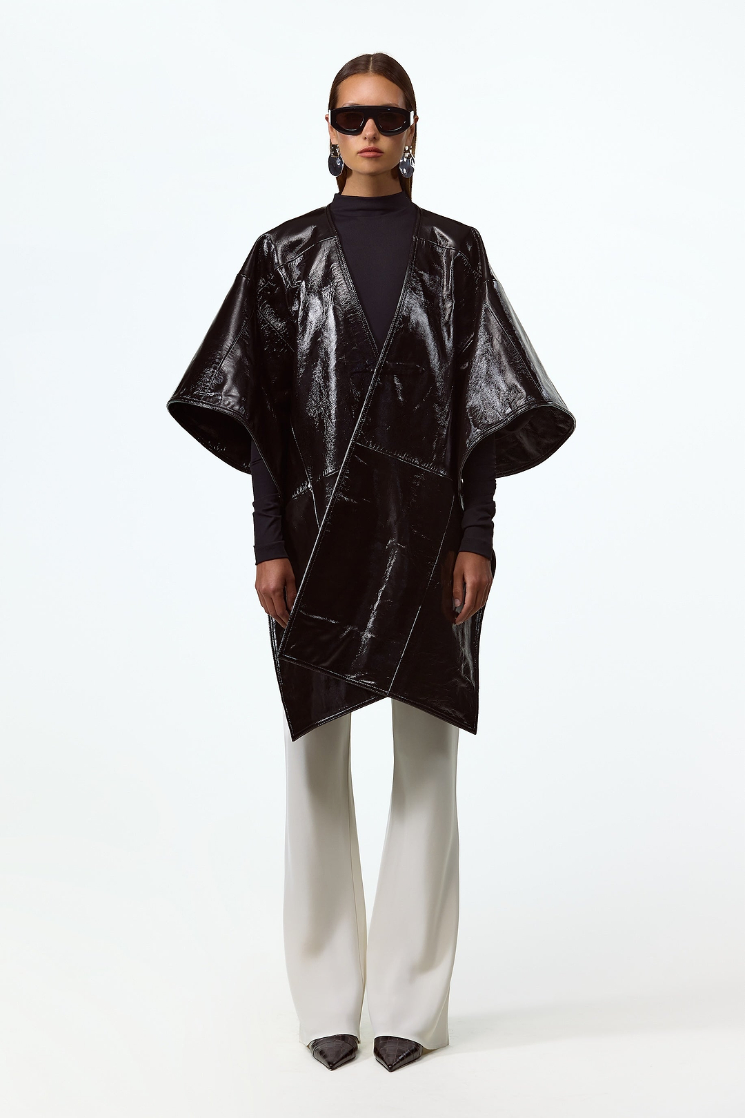 Leather Wrap Cape (Black)