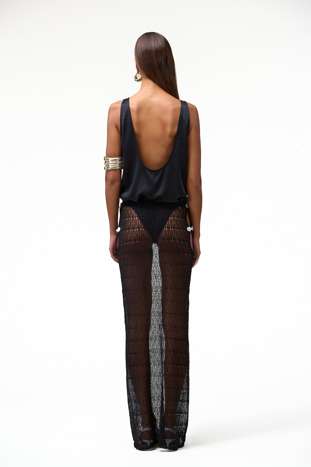 Keyhole Maxi Skirt (Black)