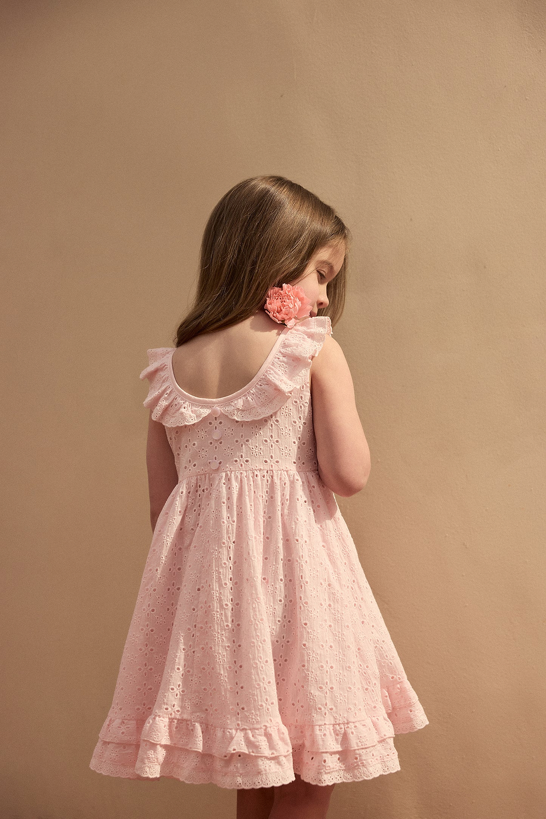 kids eyelet dress (baby pink)