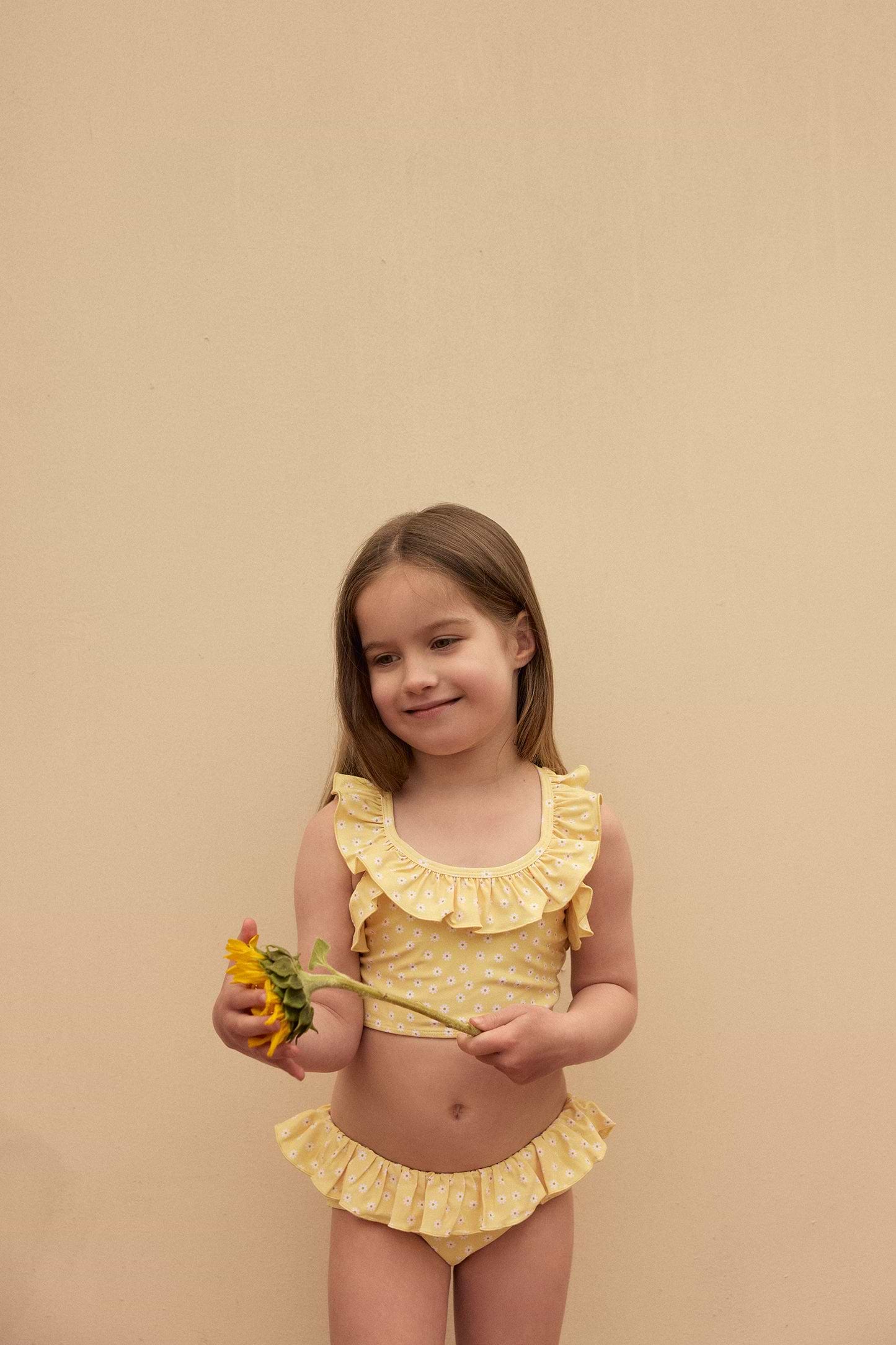 flounce tankini (yellow daisy)