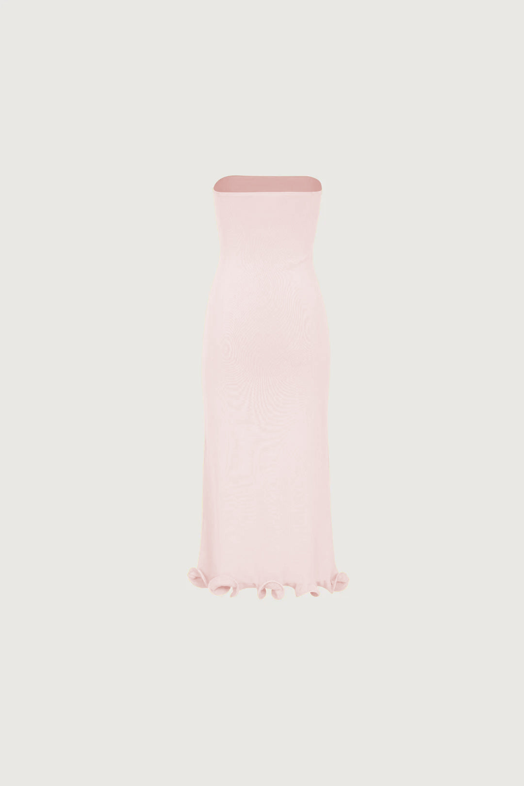 Ruffle Hem Strapless Dress (Pale Pink)