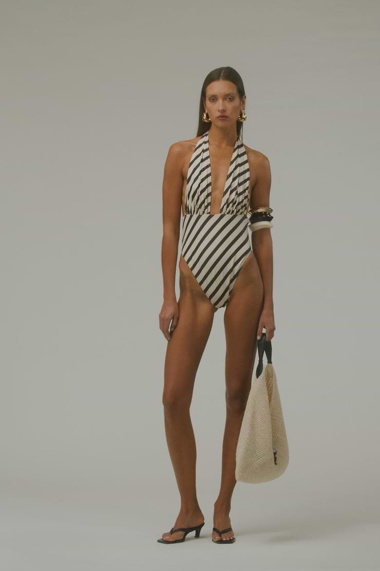 SAME V One Piece | Diagonal Stripe | Women's One Piece Swimwear
