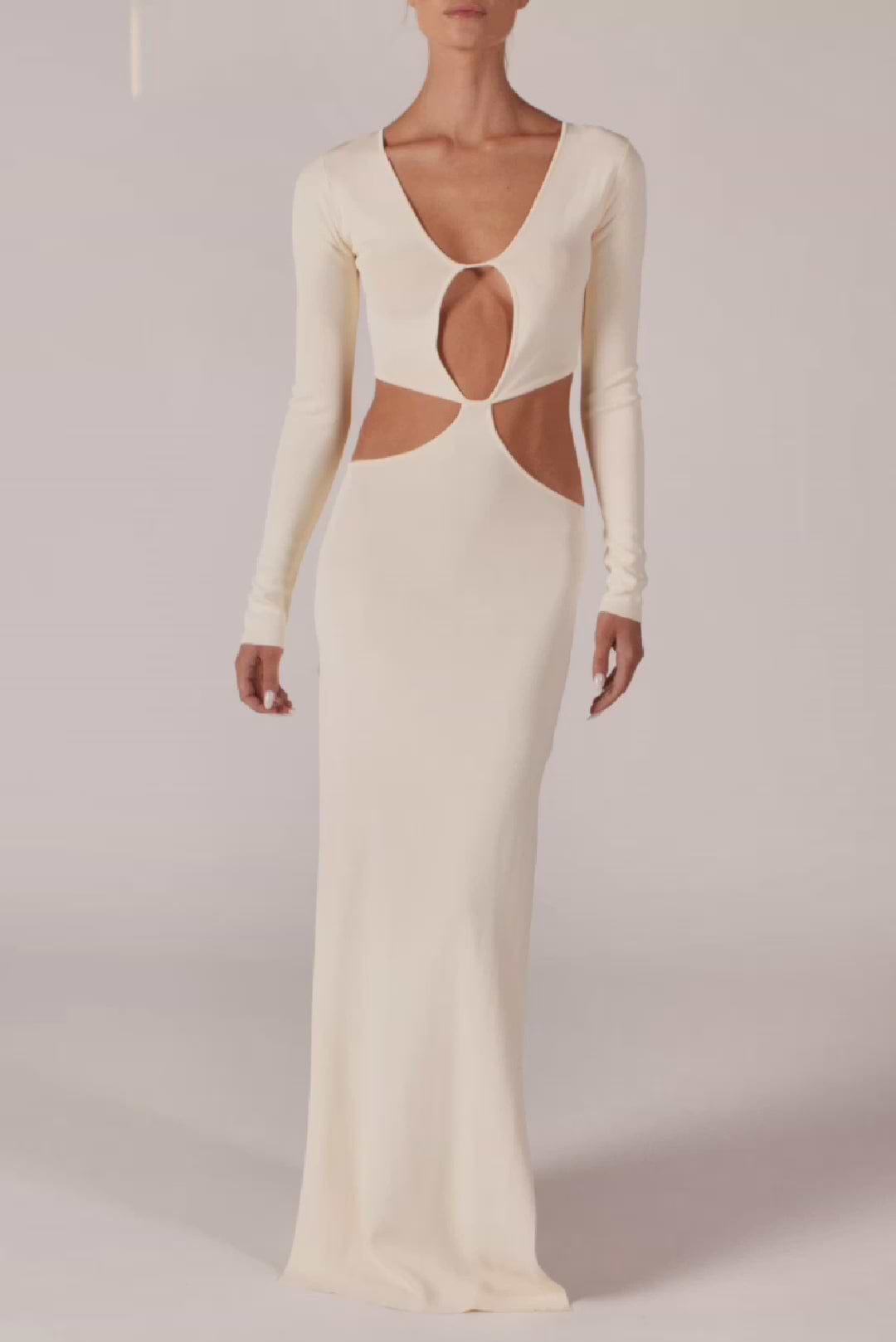 Same Long Sleeve Cut Out Maxi Dress