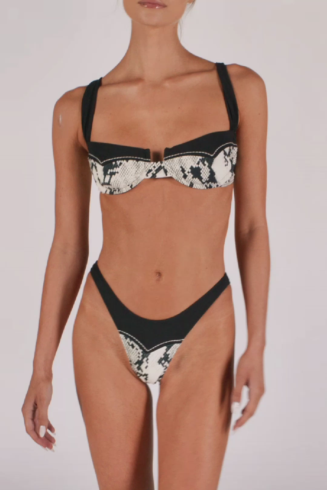 Western 90s Bottom (Python/Faux Suede Black)