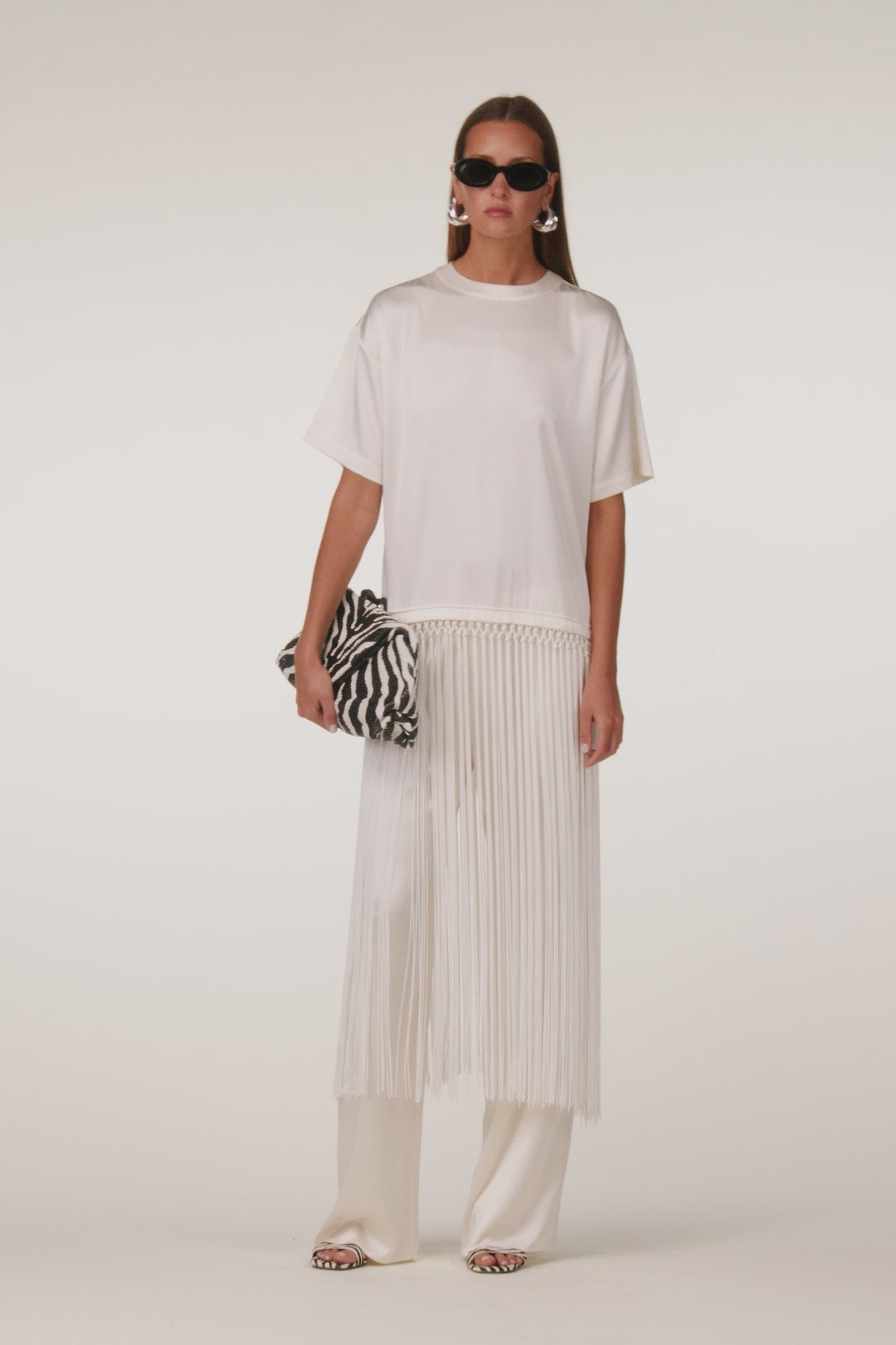 Silk Fringe Tee (Cream)