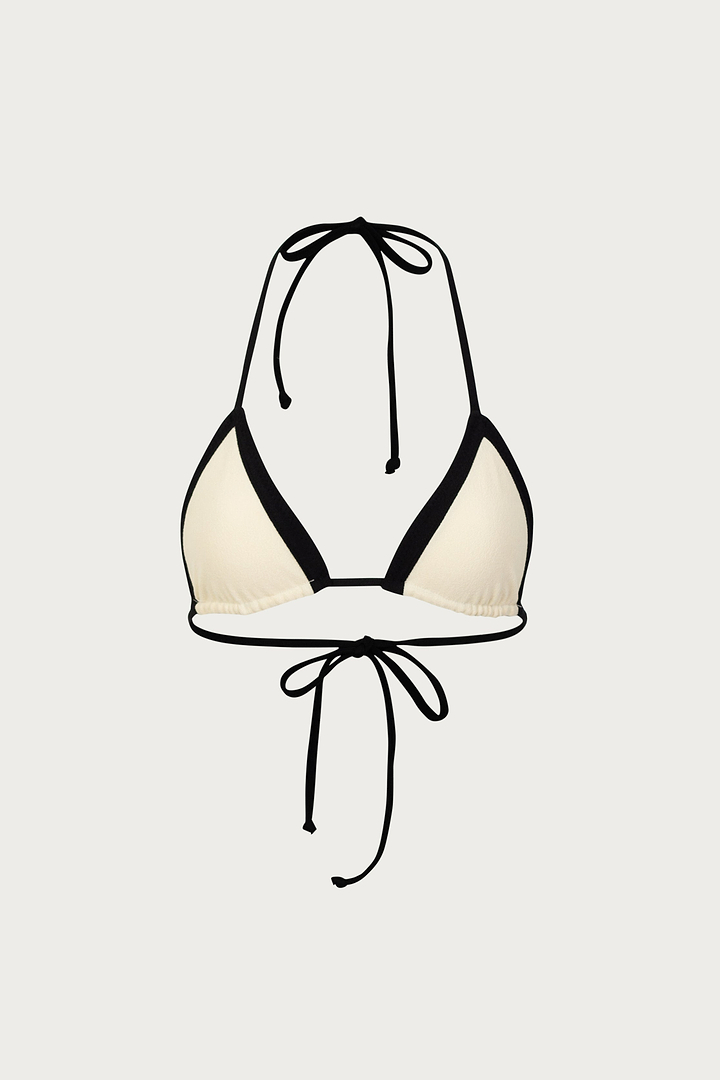 Triangle Top (Faux Suede Cream/Black)