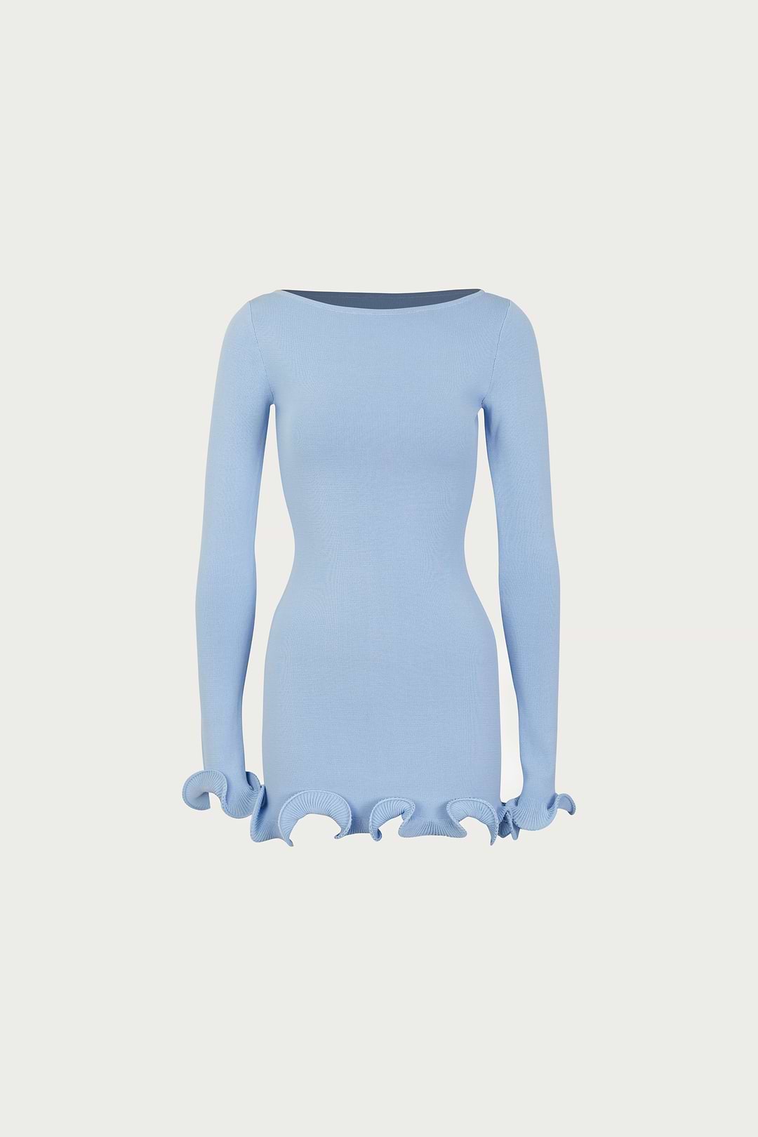 light blue long sleeve mini dress Kenny Polyester/Spandex Lukea Long Sleeve Mini Dress