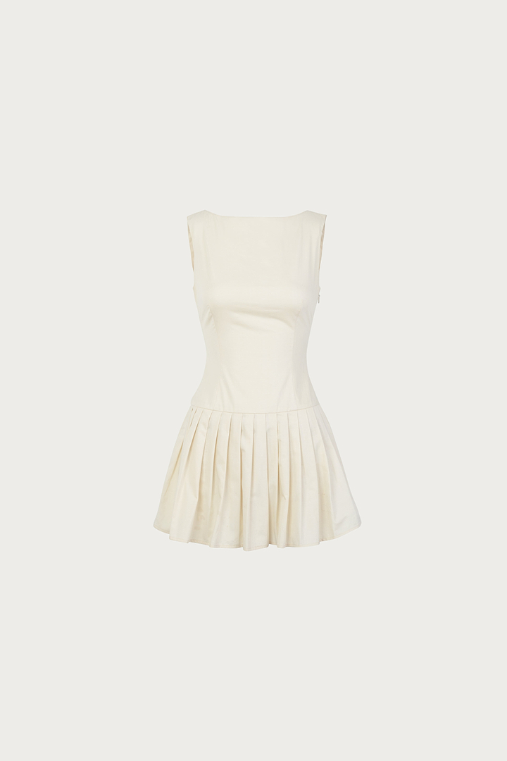 Poplin Mini Dress (Cream)