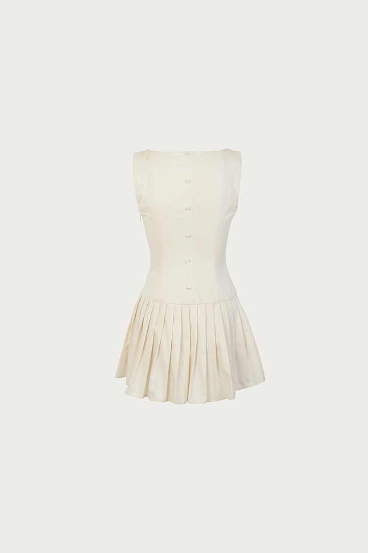 Poplin Mini Dress (Cream)