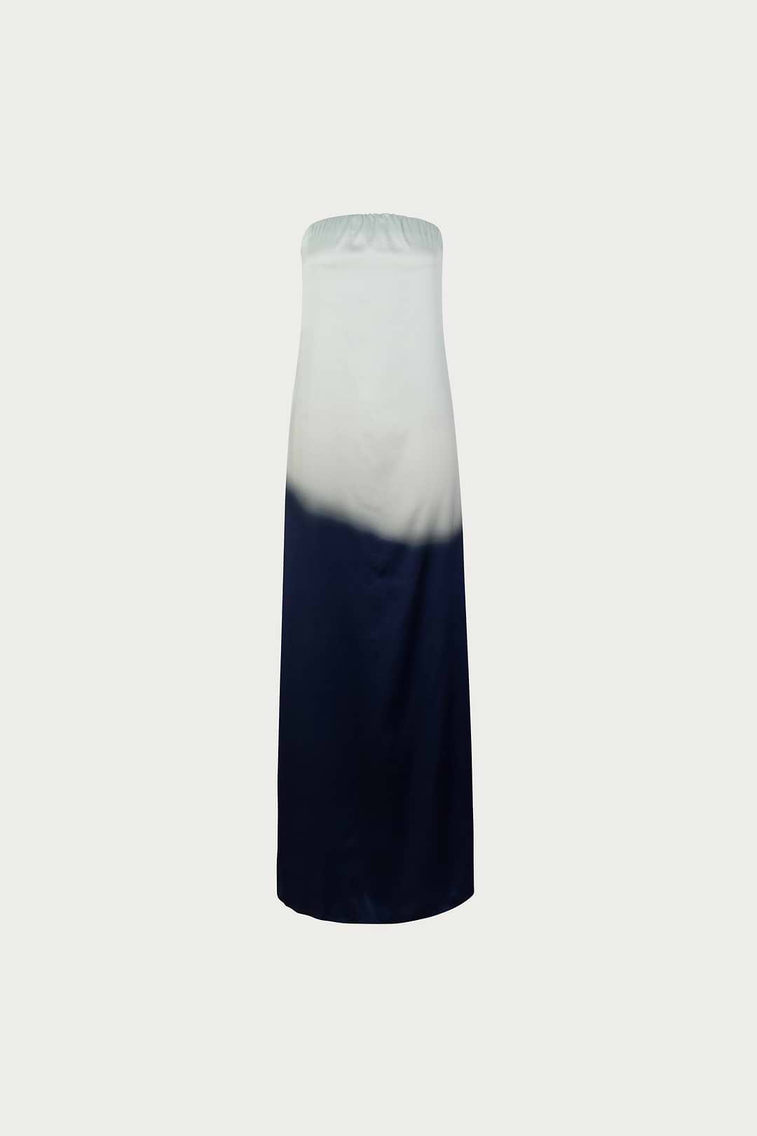 SAME Strapless Draped Maxi | Blue Ombre | Women's Dress M / Blue Ombre SAME Strapless Draped Maxi | Blue Ombre | Women's Dress M / Blue Ombre