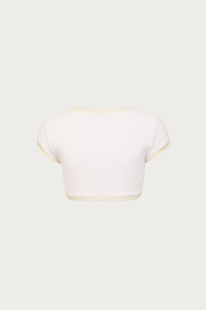 The Grace Top (Faux Suede White/Cream)