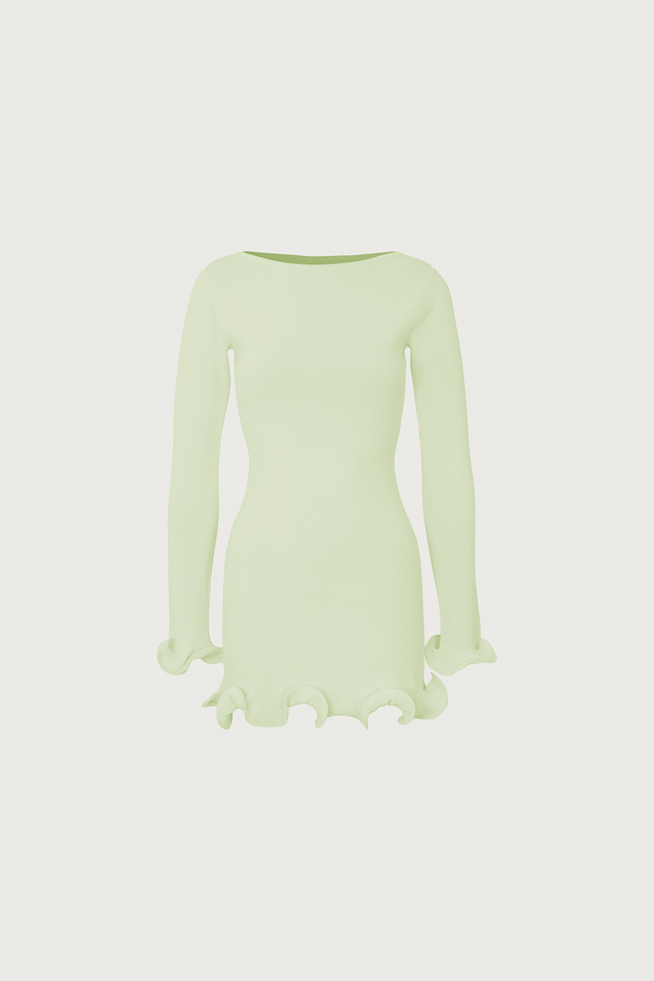 Ruffle Hem Mini Dress (Mint)