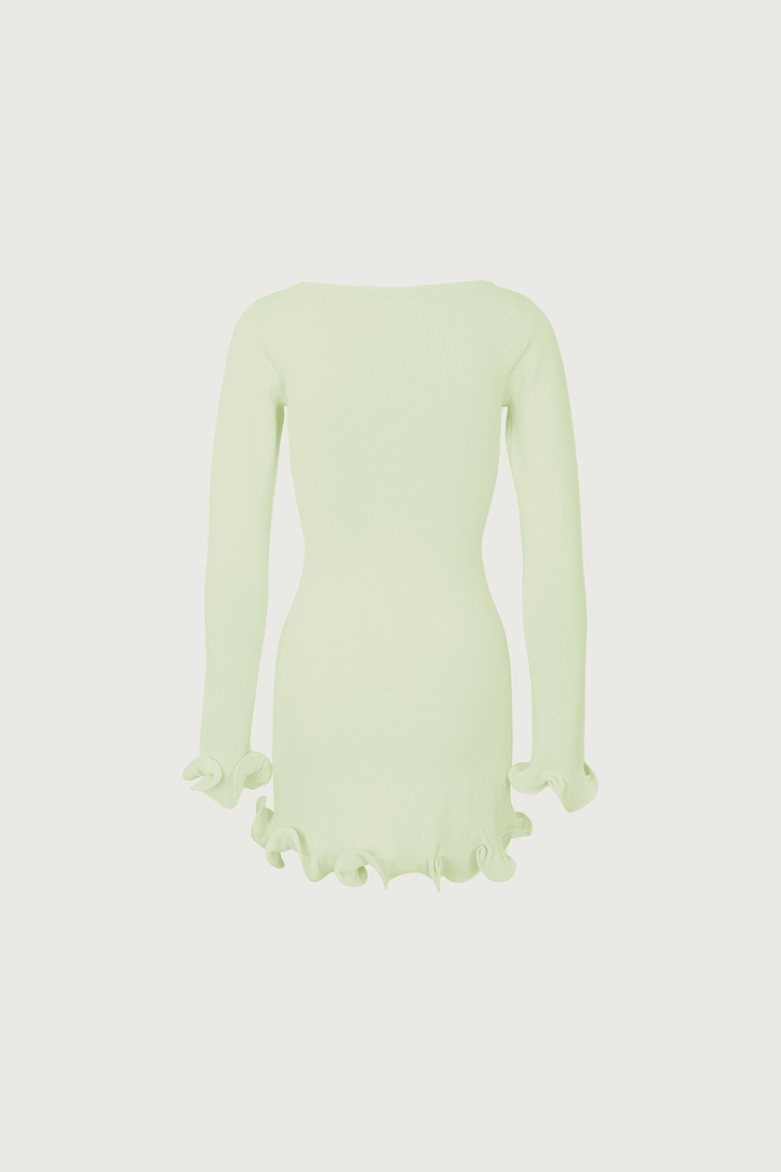 Ruffle Hem Mini Dress (Mint)