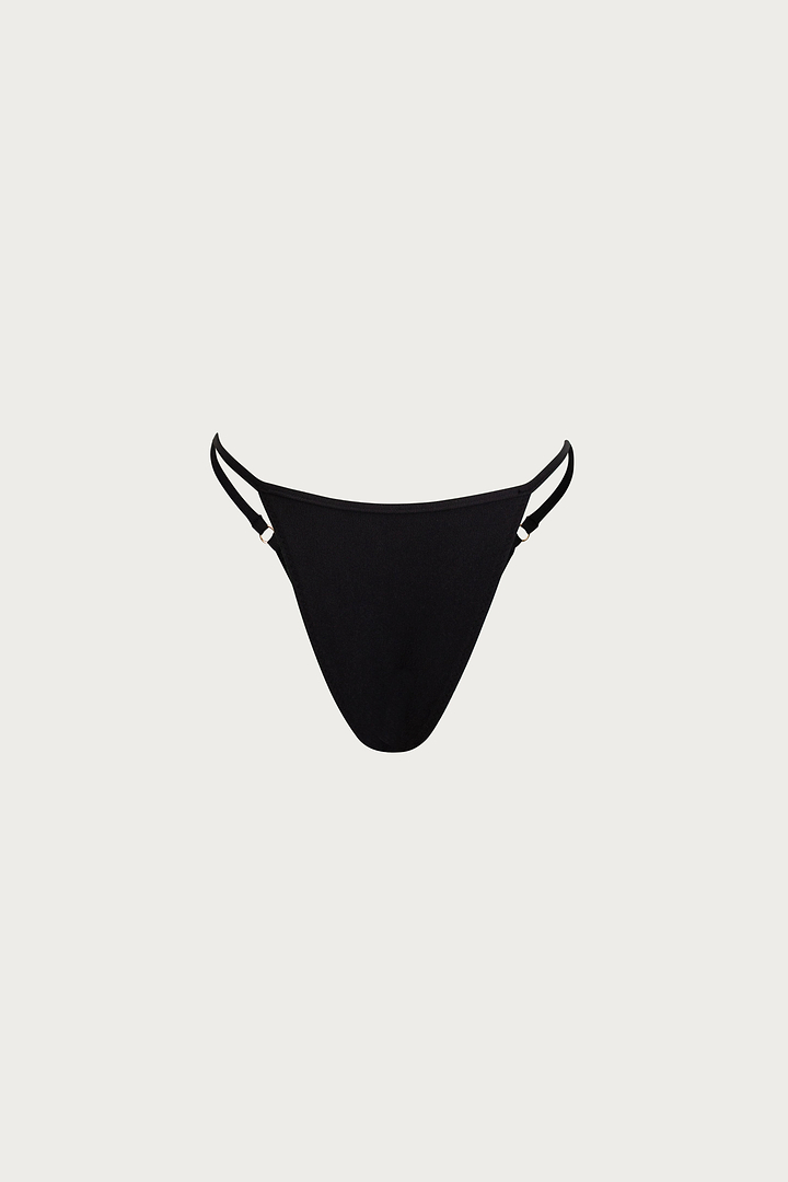 Bikini Bottom (Faux Suede Black)