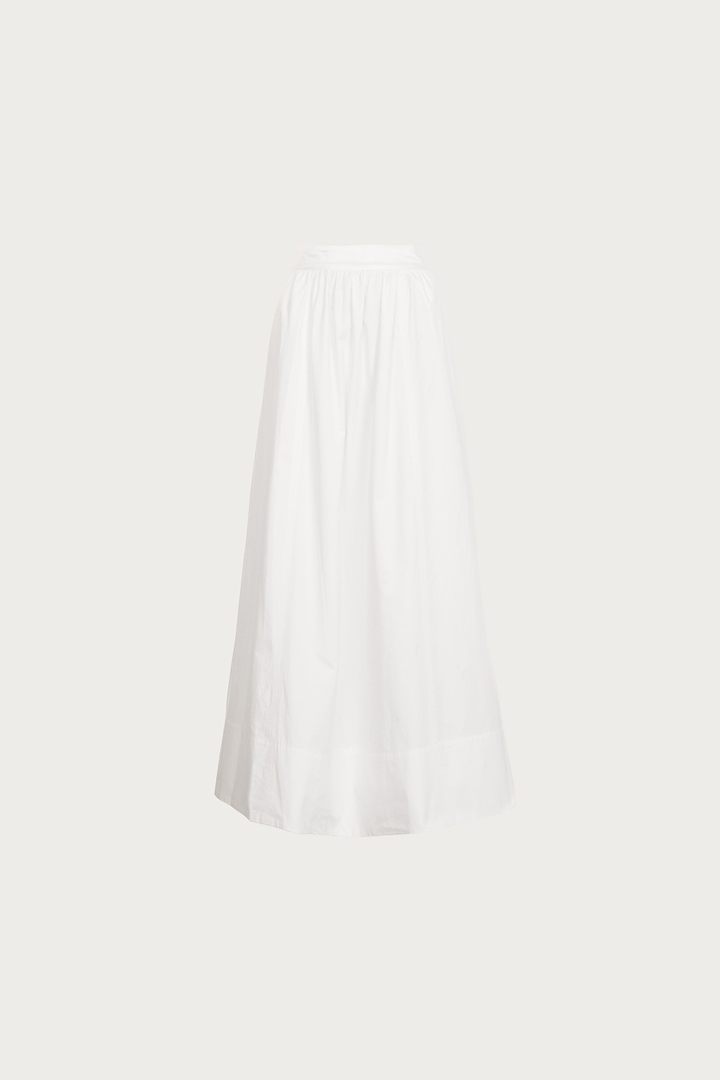 Poplin Maxi Skirt (White)